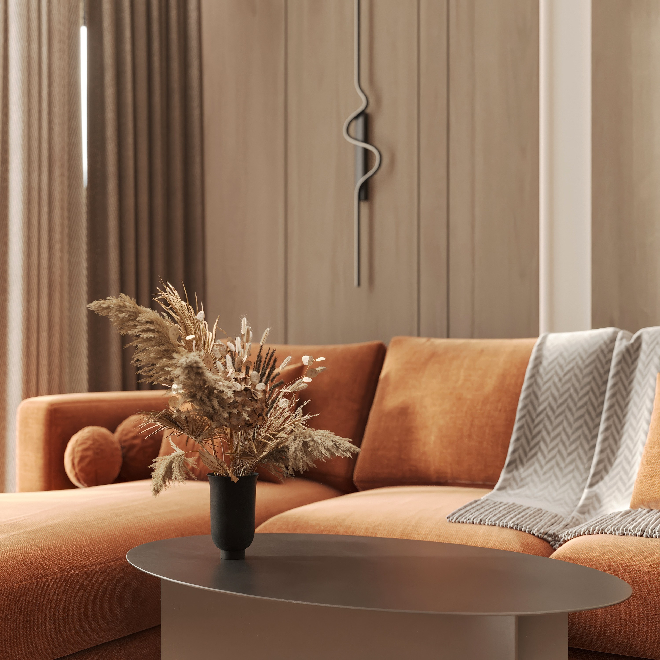 Studio Apartment — Warm and Modern Interior Design. 3D INTERIOR AND ARCHITECTURE VISUALIZATION