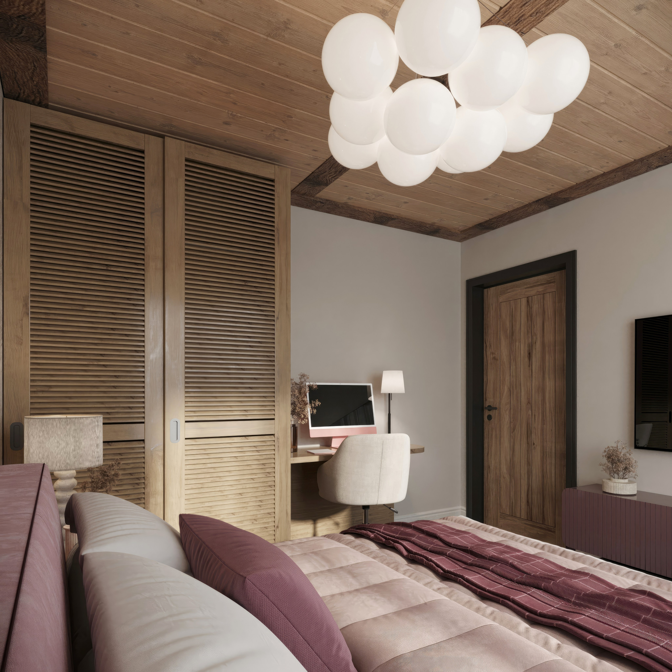 Countryside Cottage — Interior Design with Natural Materials. 3D INTERIOR AND ARCHITECTURE VISUALIZATION