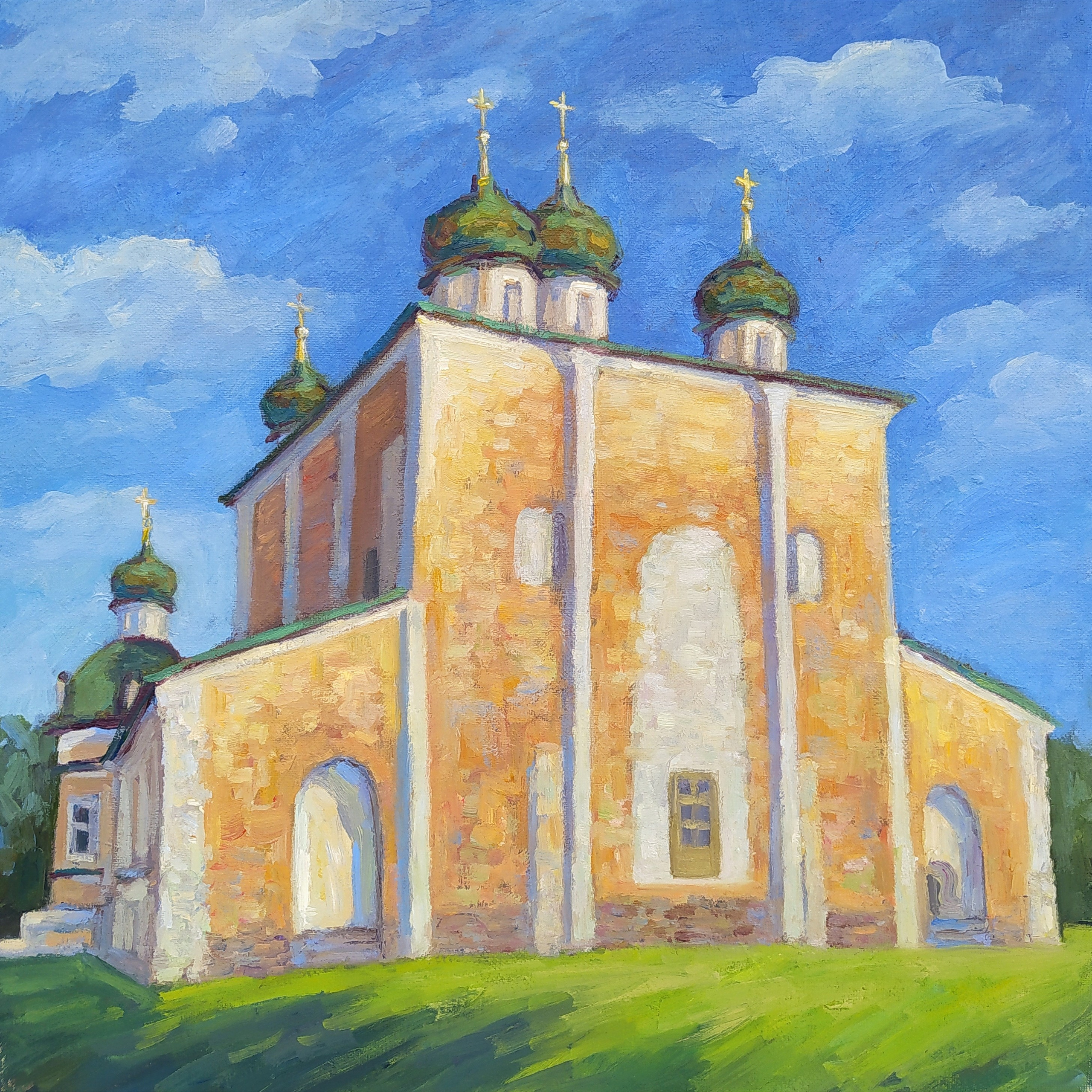 Картина с русским собором в Переславле