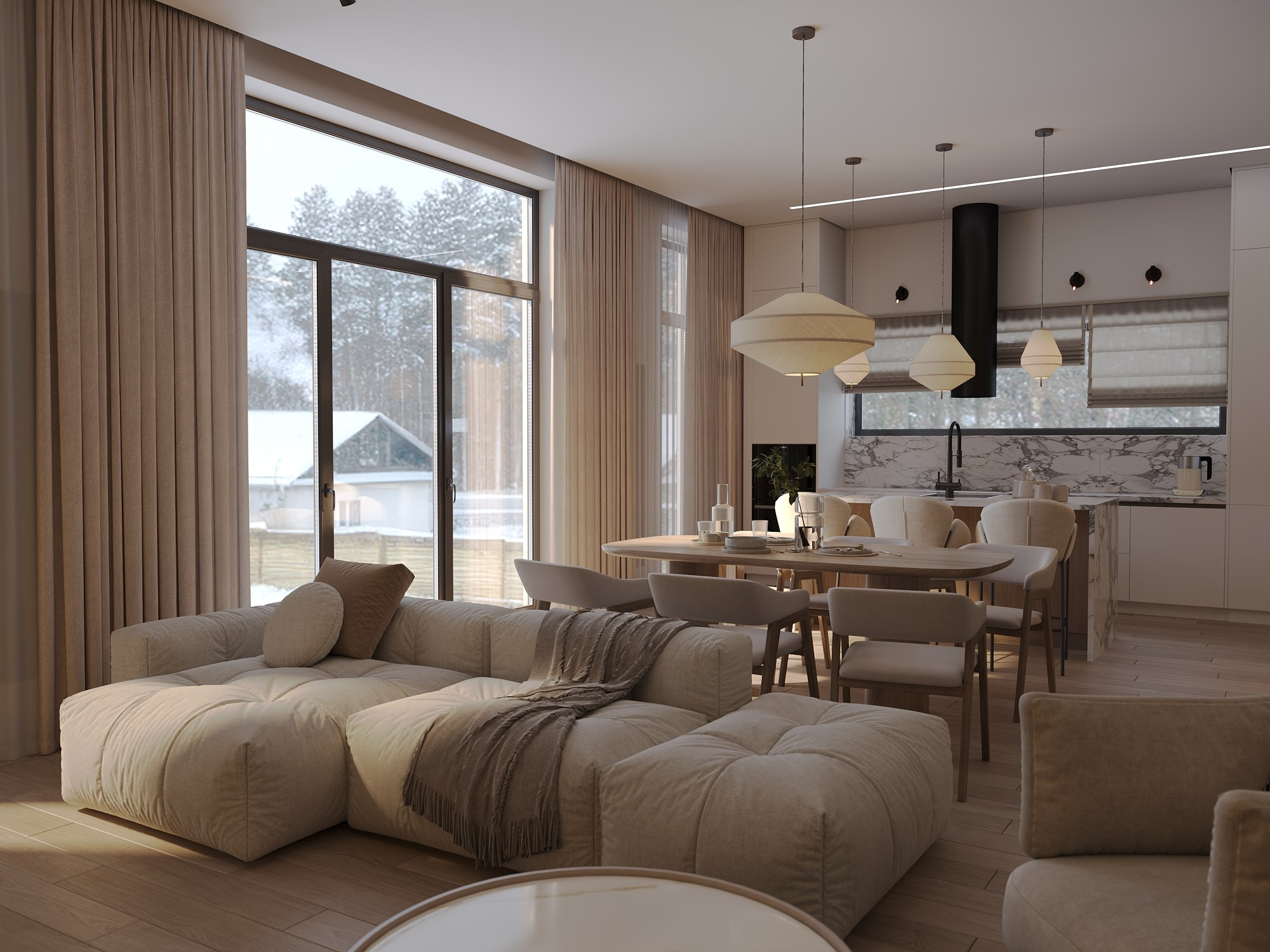 Загородный дом 191,6 м². БК студия дизайна интерьера