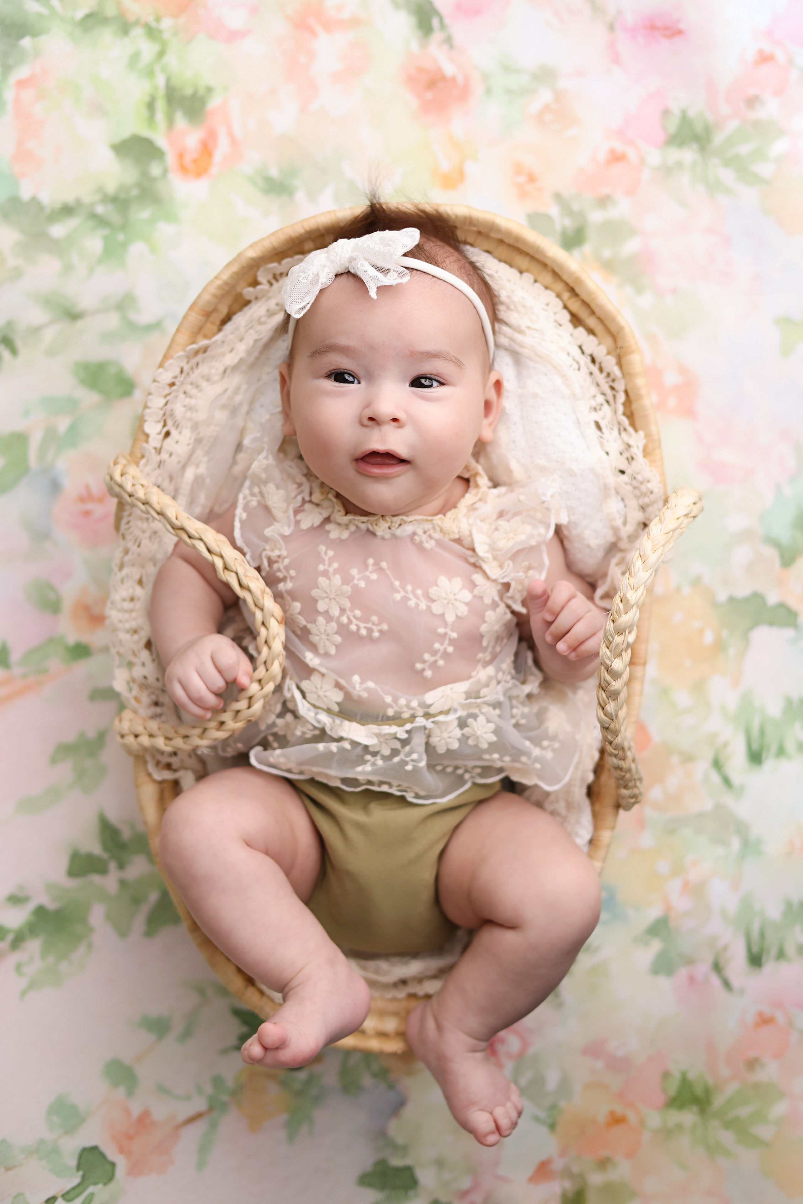 Фотосессия Василисы в студии в Бутово. Фотограф новорожденных Москва. Ньюборн фотограф Москва