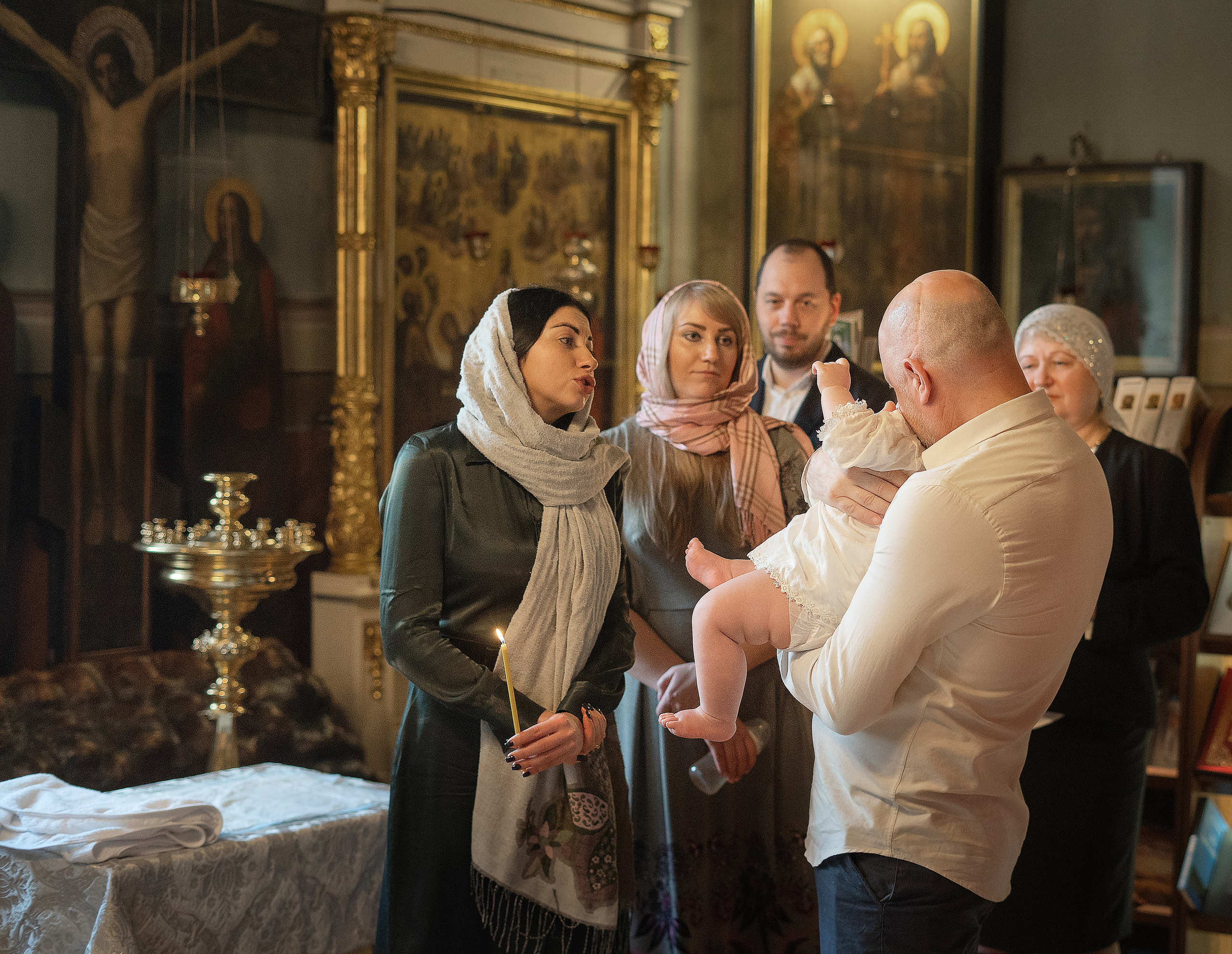 Съемка Таинства Крещения в храме пророка Божия Илии в Обыденском переулке 