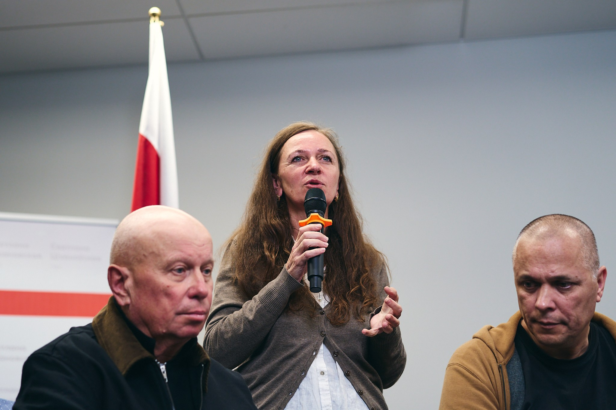 Press conference with Sviatlana Tsikhanouskaya and released political prisoners. Photographer in Vilnius