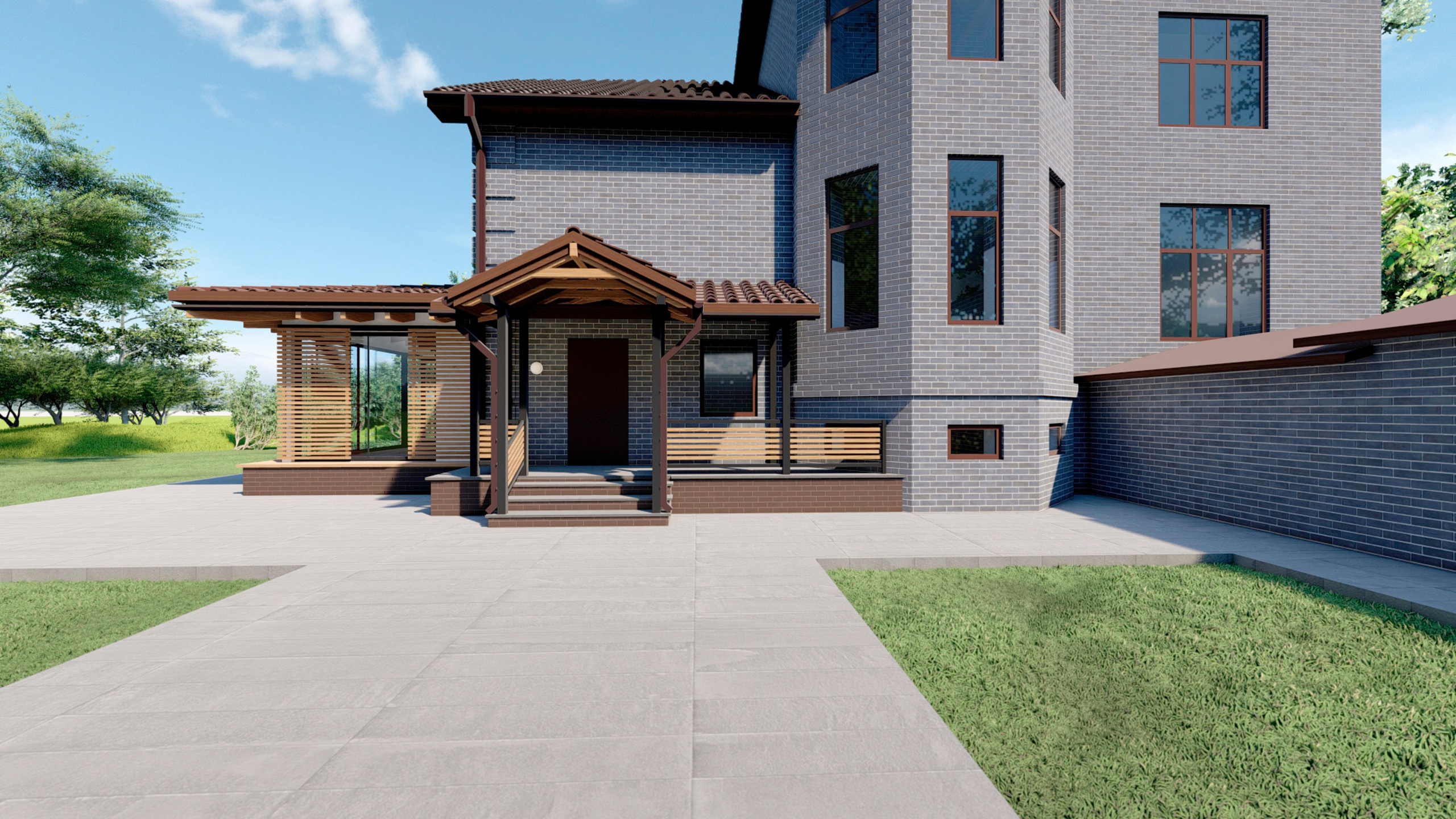 Реконструкция крыльца и пристройки. Эскизный проект. RASEN DESIGN. Архитектурные проекты зданий, интерьеров и благоустройства