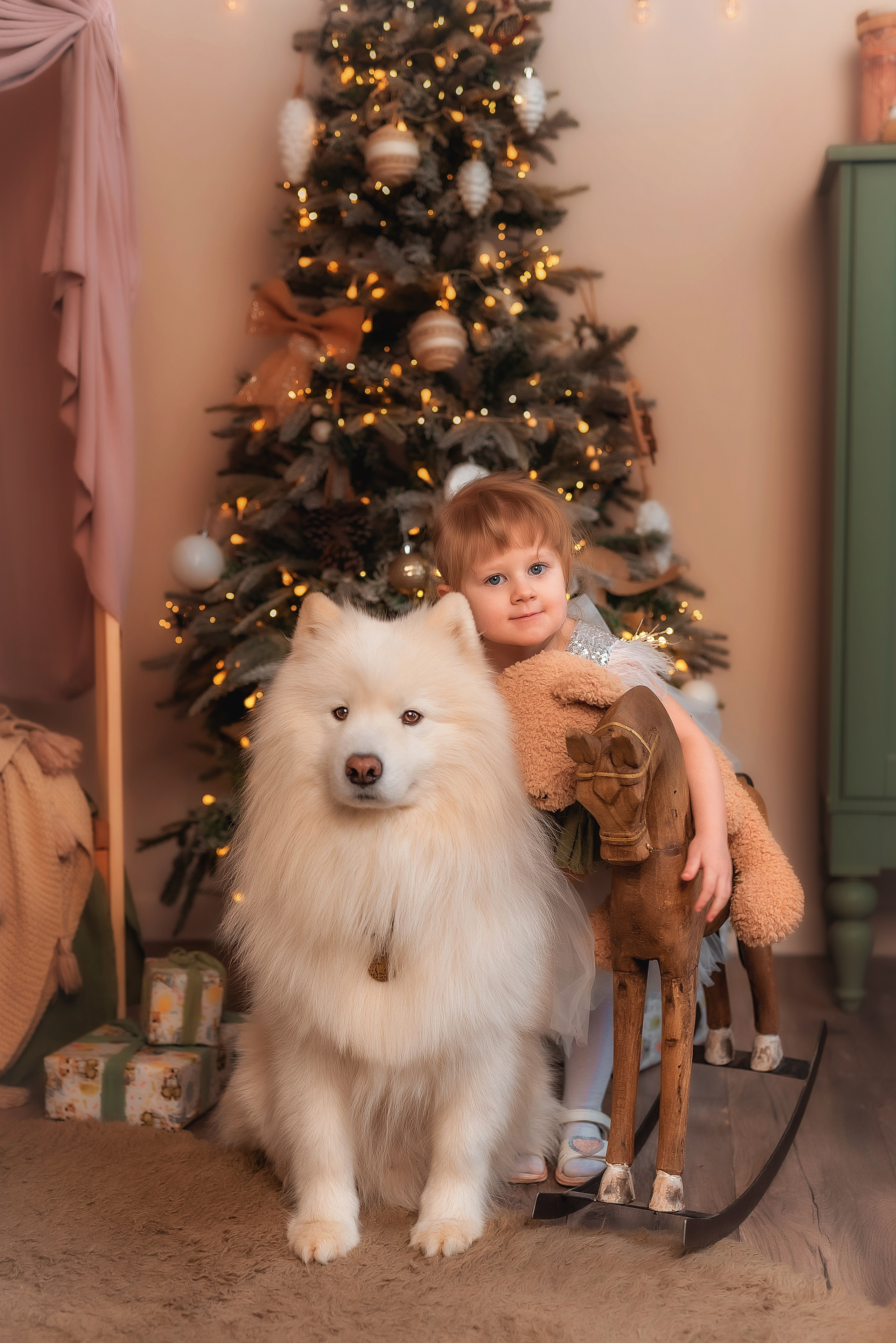 Семейная фотосессия с самоедом. Семейный, детский фотограф в Воронеже Анна Никитина