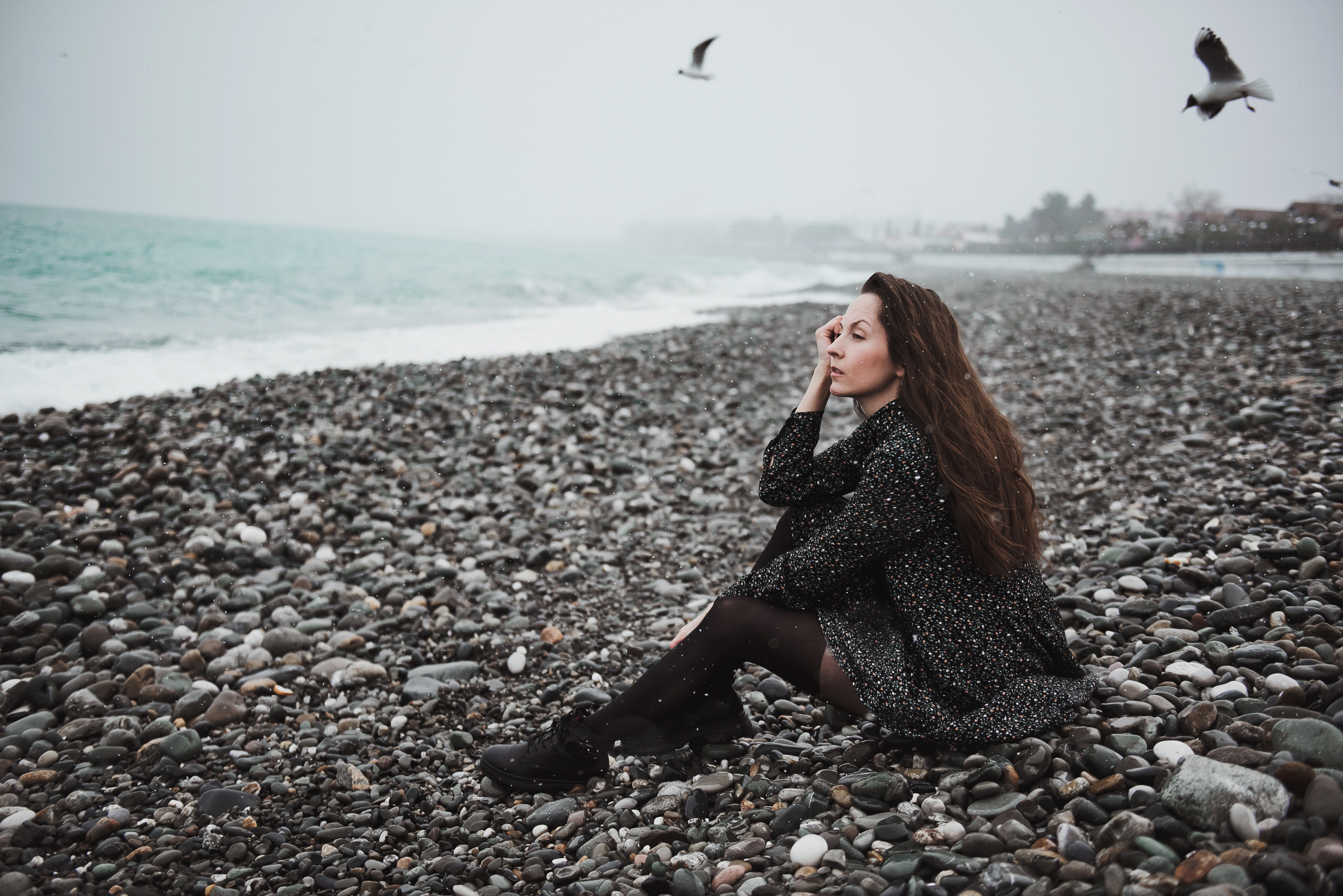 Лена и море. Сочи. Март. Свадебный и семейный фотограф в Воронеже Алёна Пшеничная