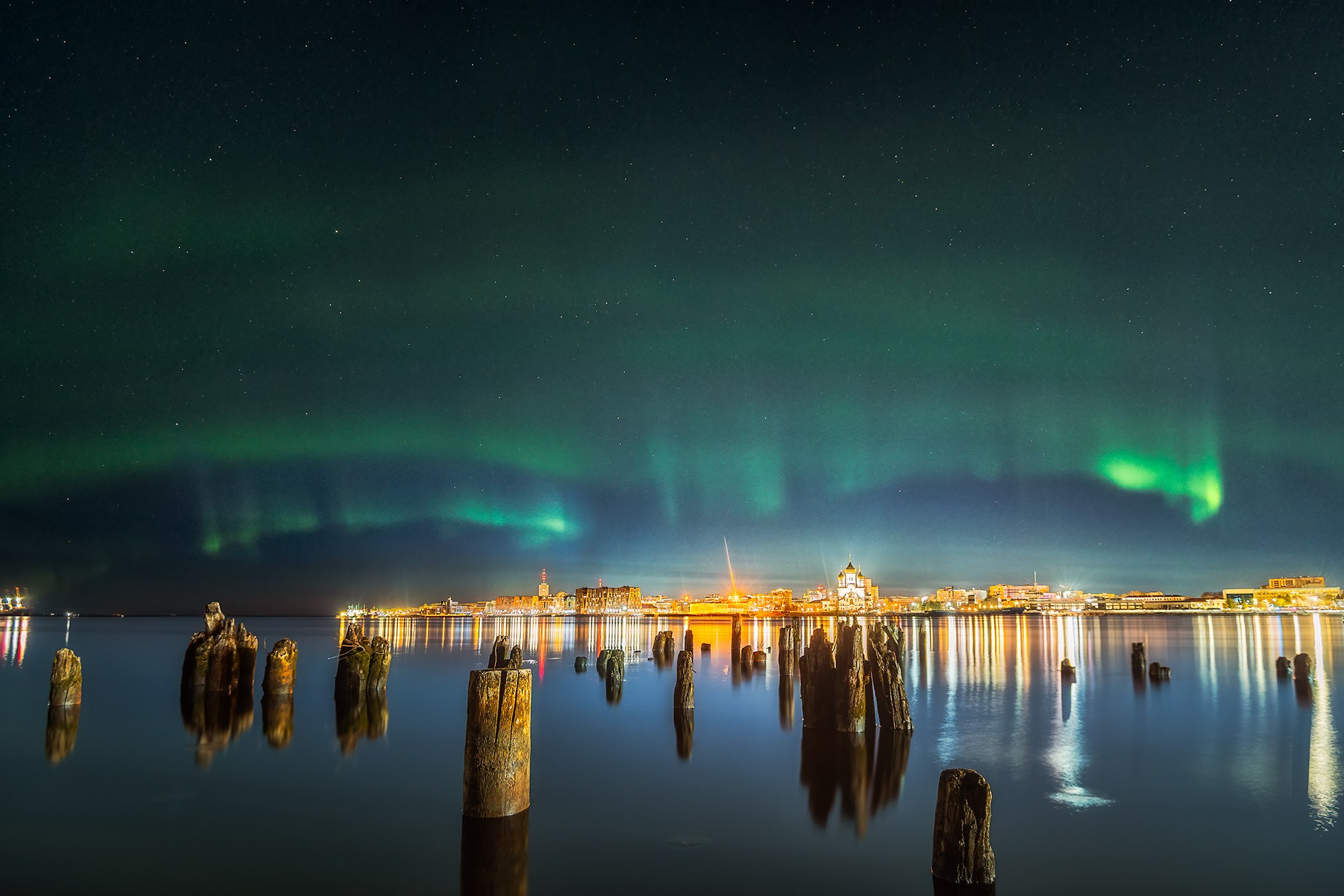 Северное сияние. Фотосъемка в Архангельске, фотограф Александр Ермолин