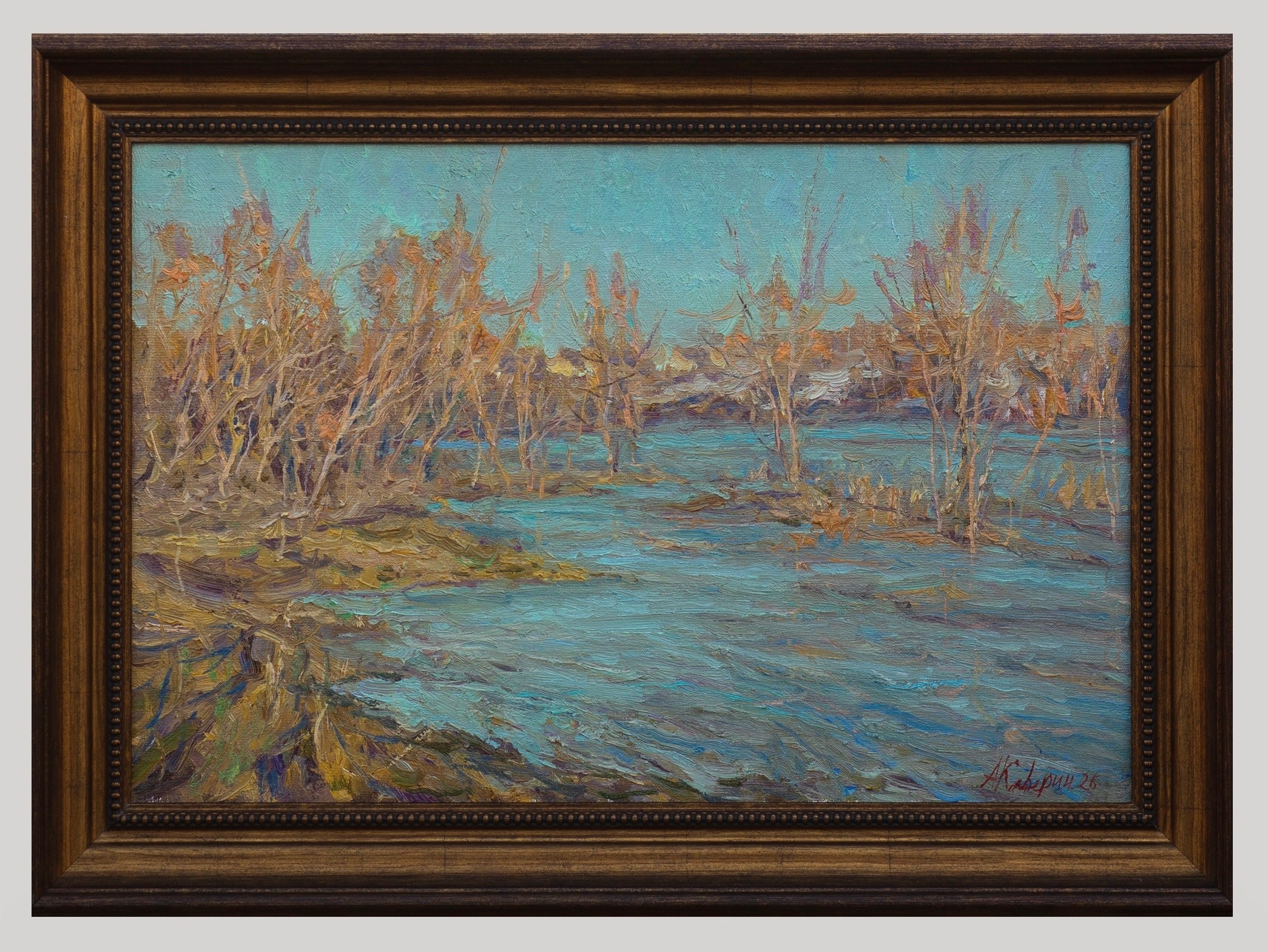 Разлив реки. Март. Художник Александр Каверин