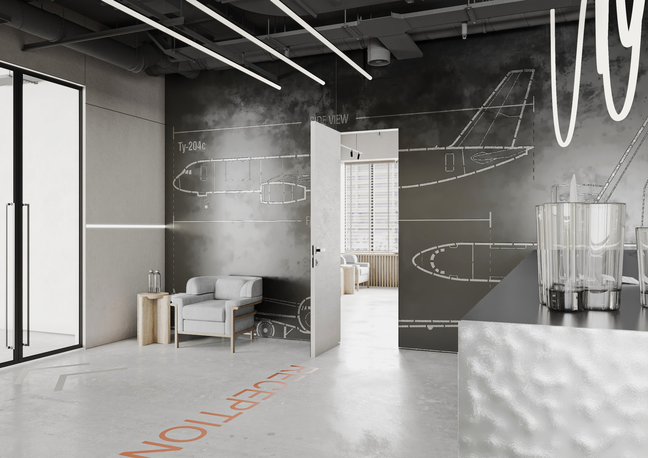 Офис 220 м². Ксения. 3D‑визуализатор