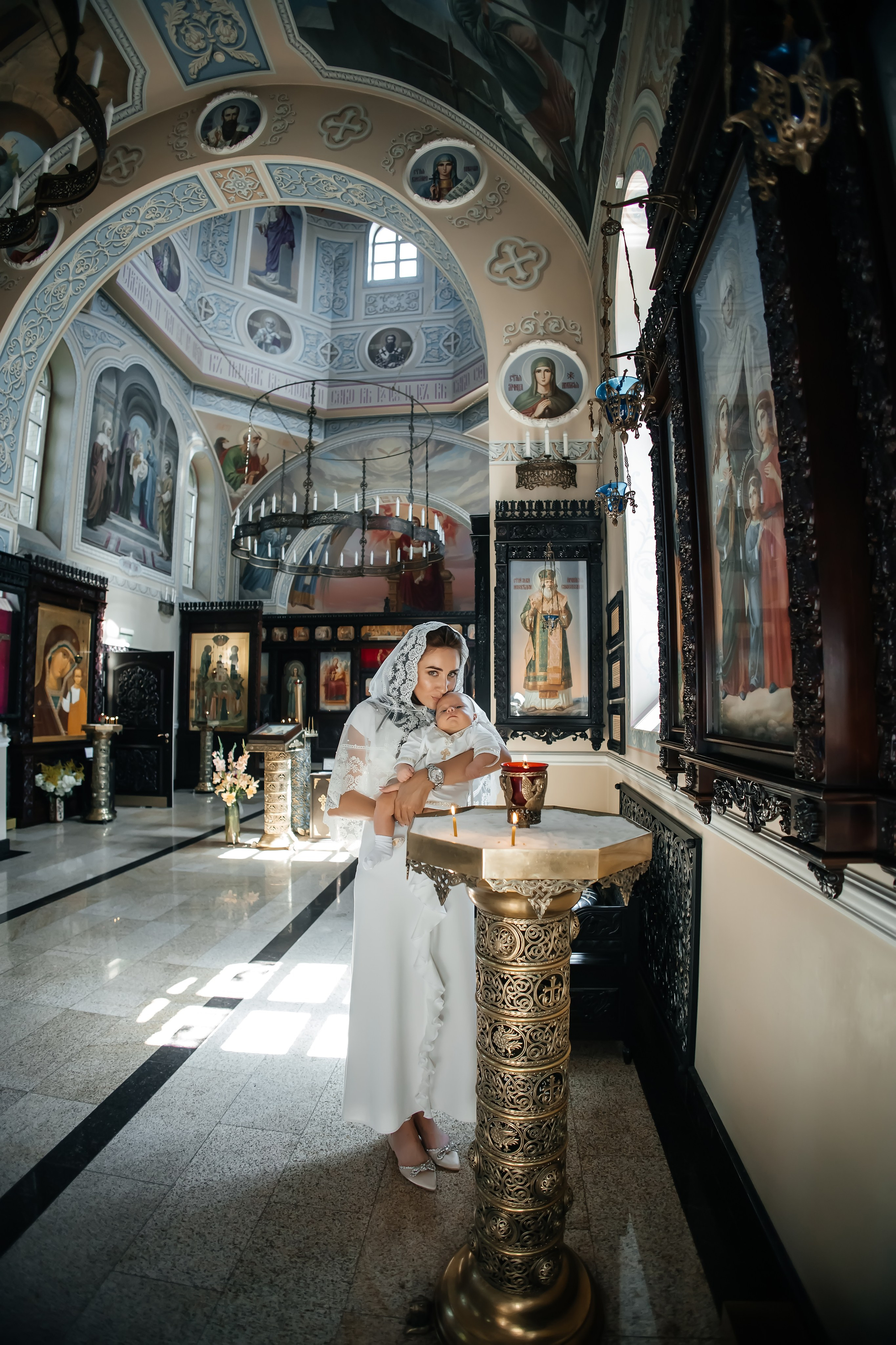 Крещение Савелия в Храме Ксении Петербургской Горки Ленинские. Фотограф на крещение и венчание Москва  Надежда Баланина