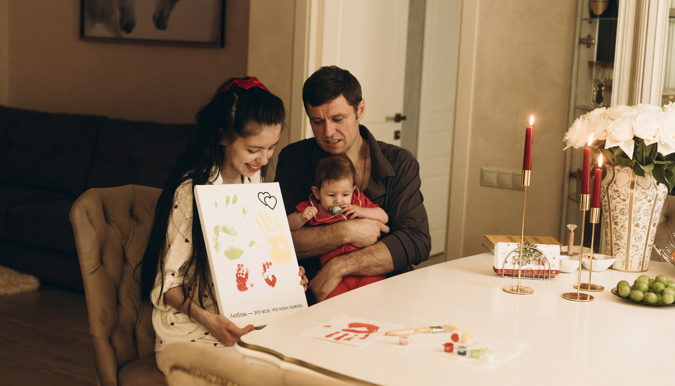 Домашняя Новогодняя история. Семейный, ньюборн фотограф, фотограф на роды в Москве, Виктория Тюльдюкова