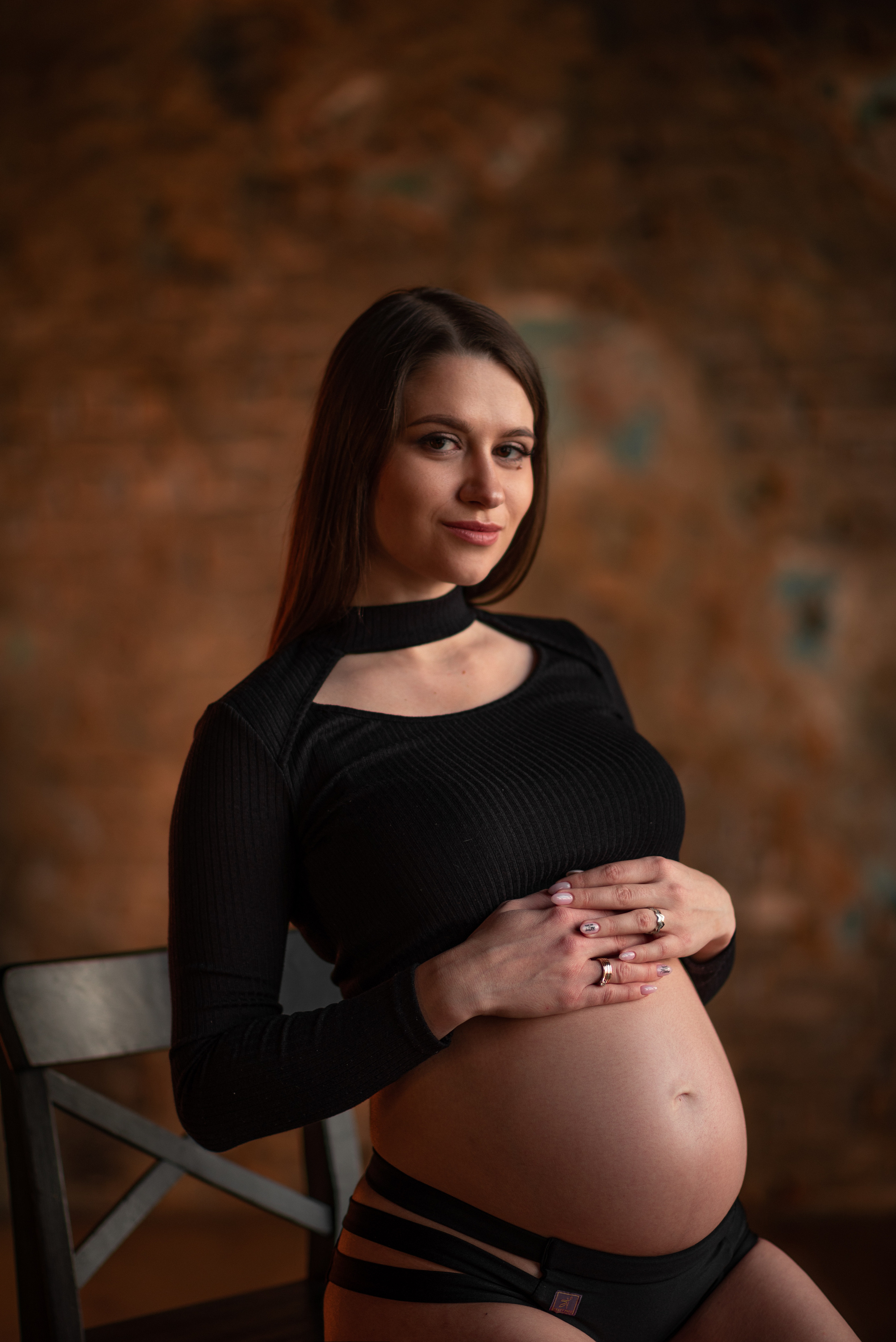Фотосессия беременности в темной студии. Фотограф в Москве и Люберцах, Валя Шикулина