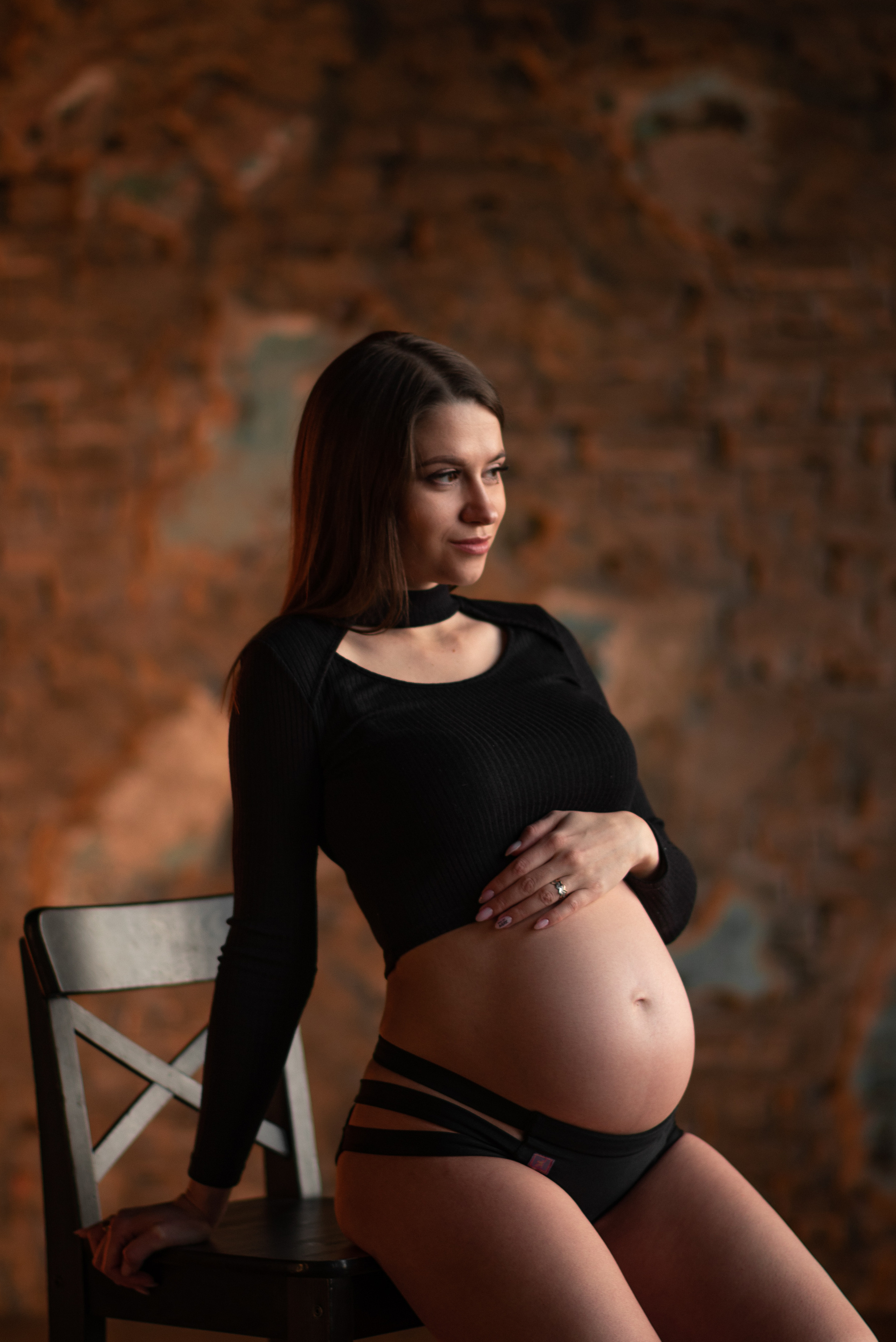Фотосессия беременности в темной студии. Фотограф в Москве и Люберцах, Валя Шикулина