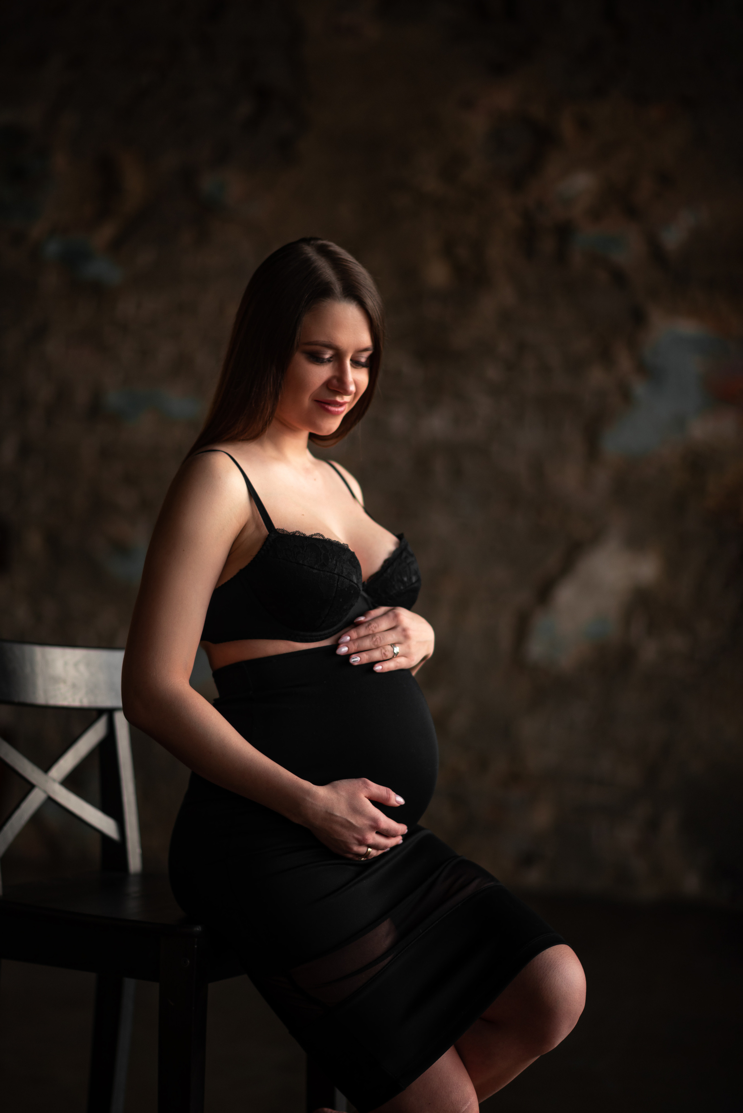 Фотосессия беременности в темной студии. Фотограф в Москве и Люберцах, Валя Шикулина