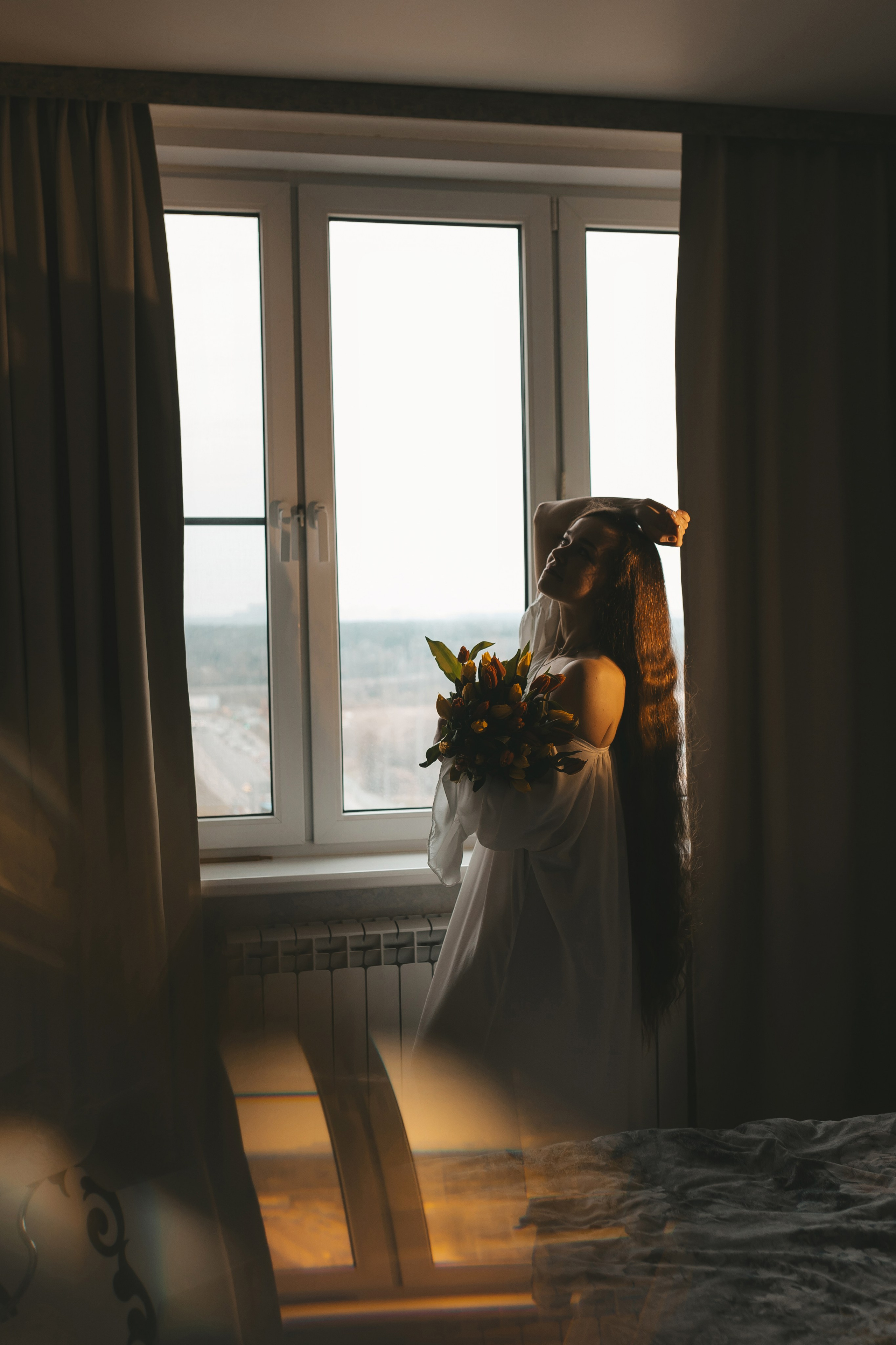 Весенняя домашняя семейная фотосессии мамы с дочками. Семейный и женский фотограф в Москве Надежда Воробьева