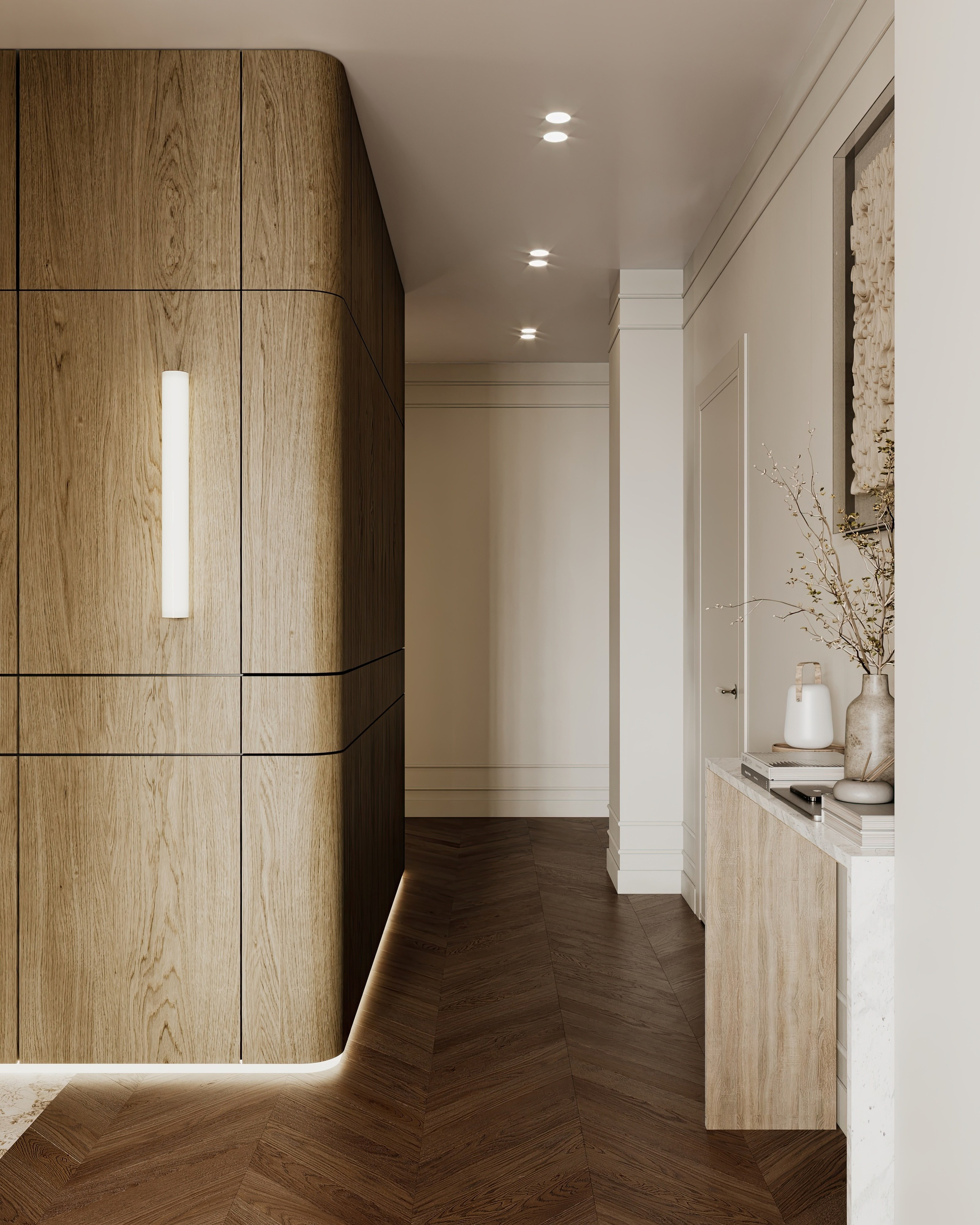 Полянка кухня-гостиная-прихожая-коридор. Визуализатор Векшина Елена