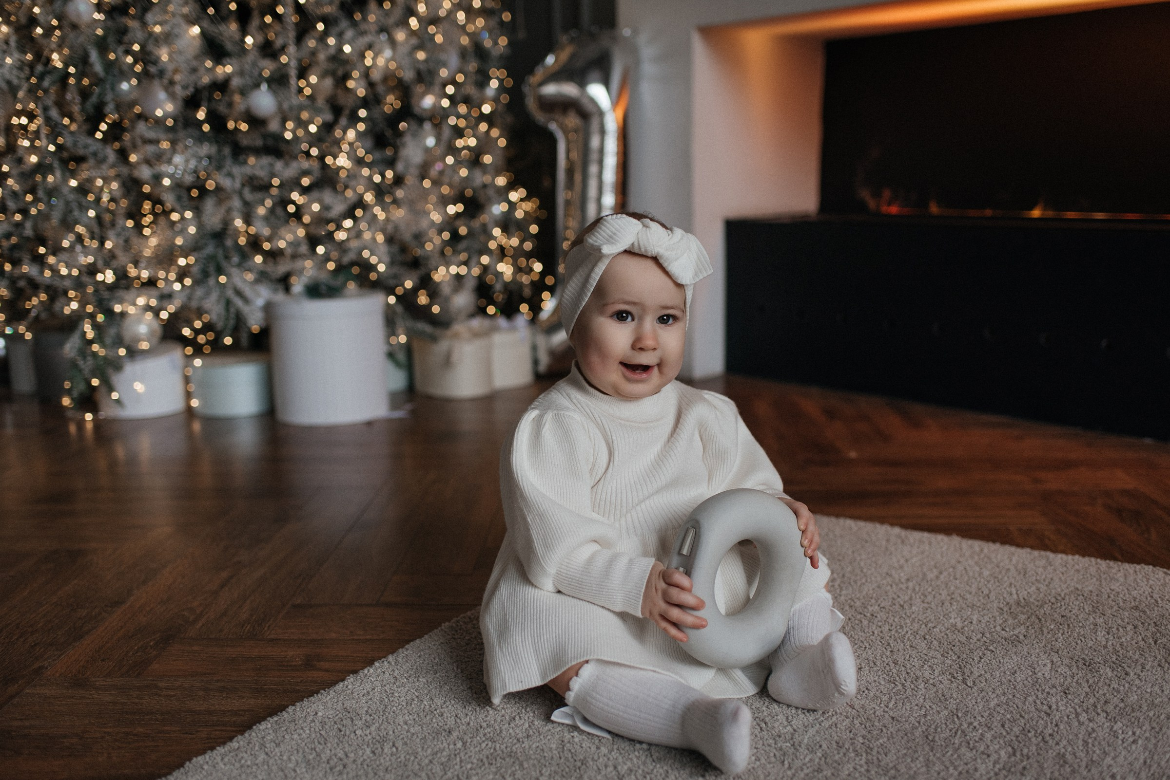 новогодняя семейная фотосессия в студии