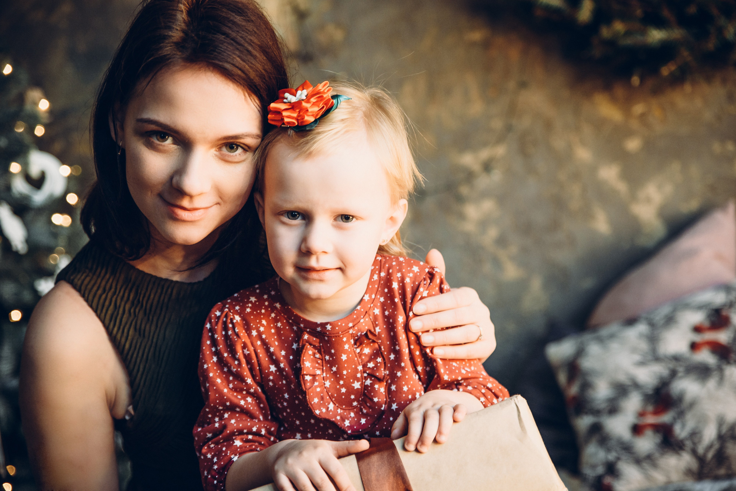 Новогодняя семейная фотосессия минск недорого мама дочь
