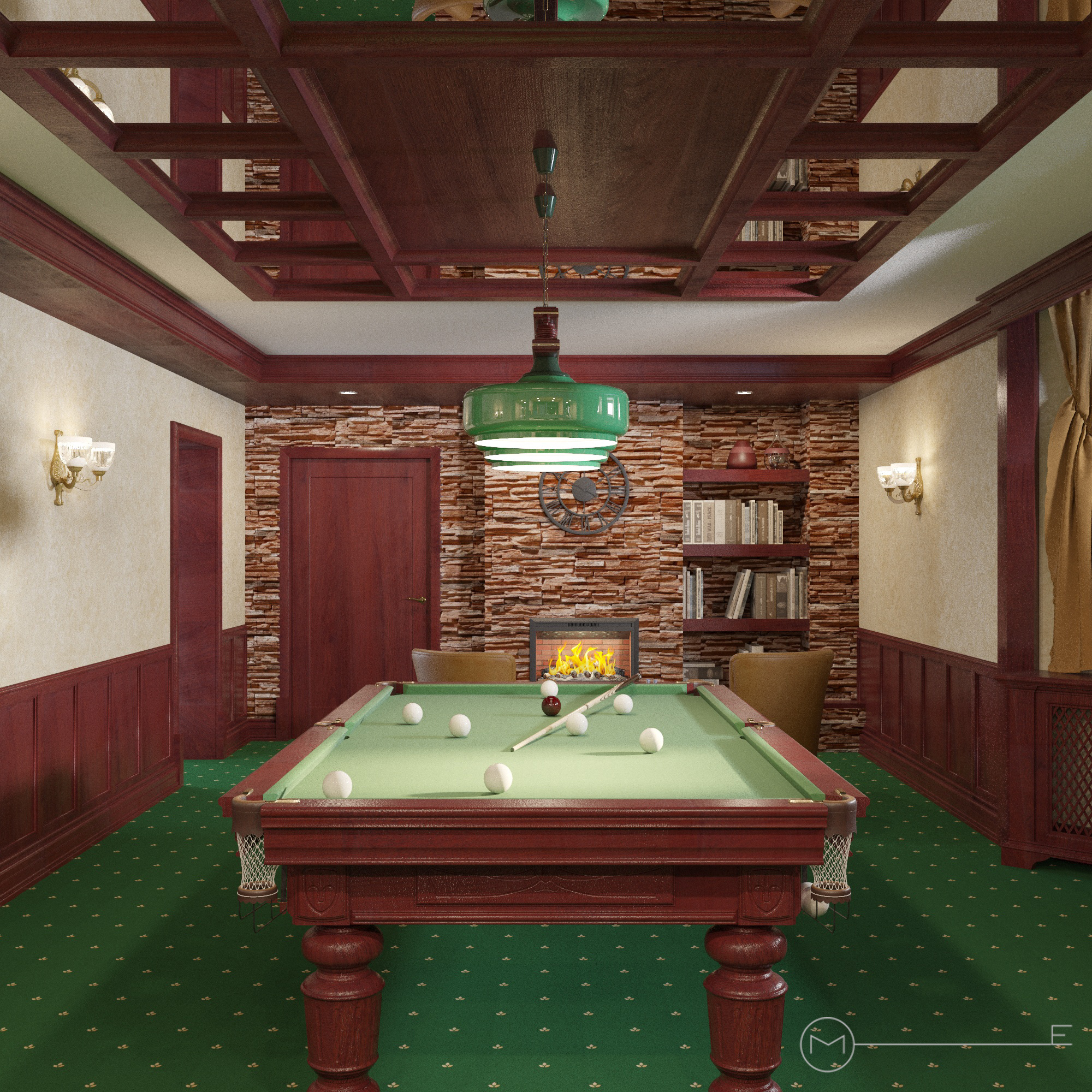 БИЛЬЯРДНАЯ КОМНАТА. Марченкова Екатерина|ДИЗАЙНЕР ИНТЕРЬЕРА г. Иваново