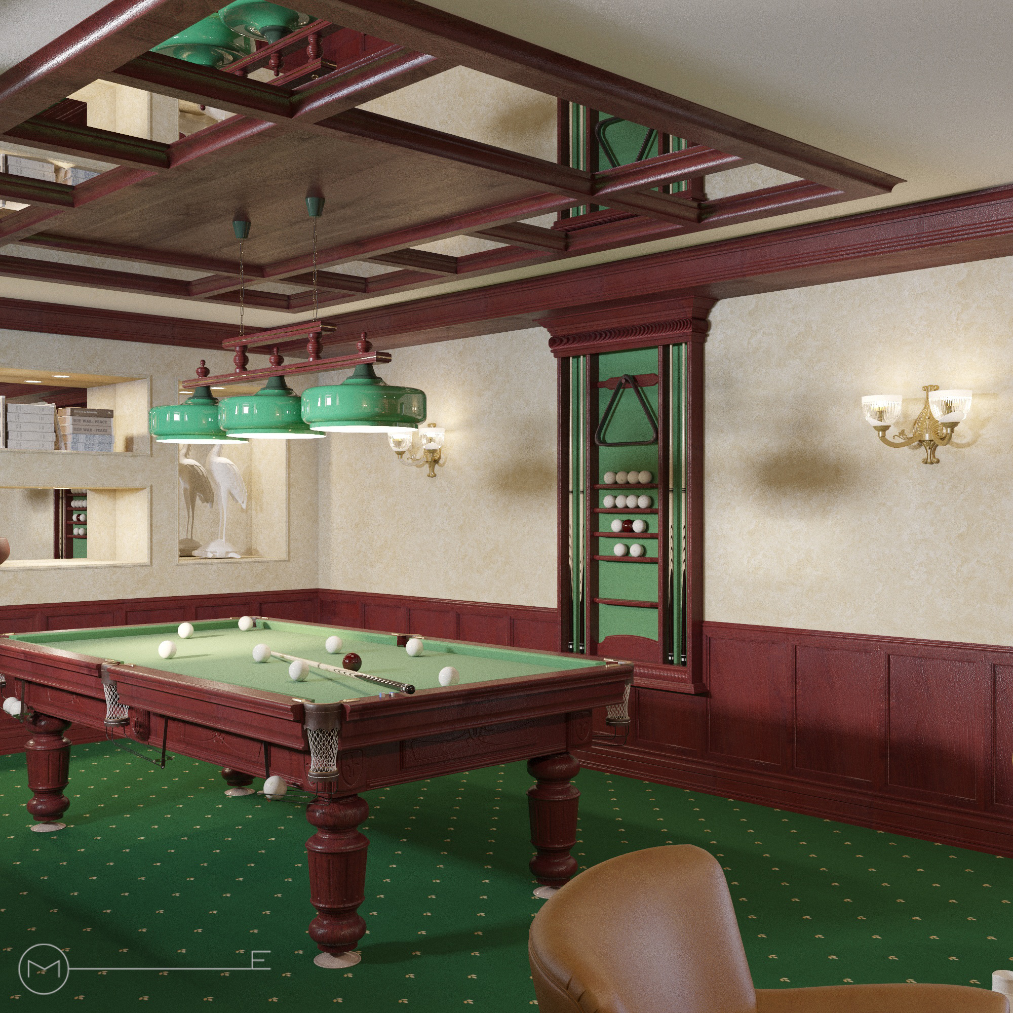 БИЛЬЯРДНАЯ КОМНАТА. Марченкова Екатерина|ДИЗАЙНЕР ИНТЕРЬЕРА г. Иваново