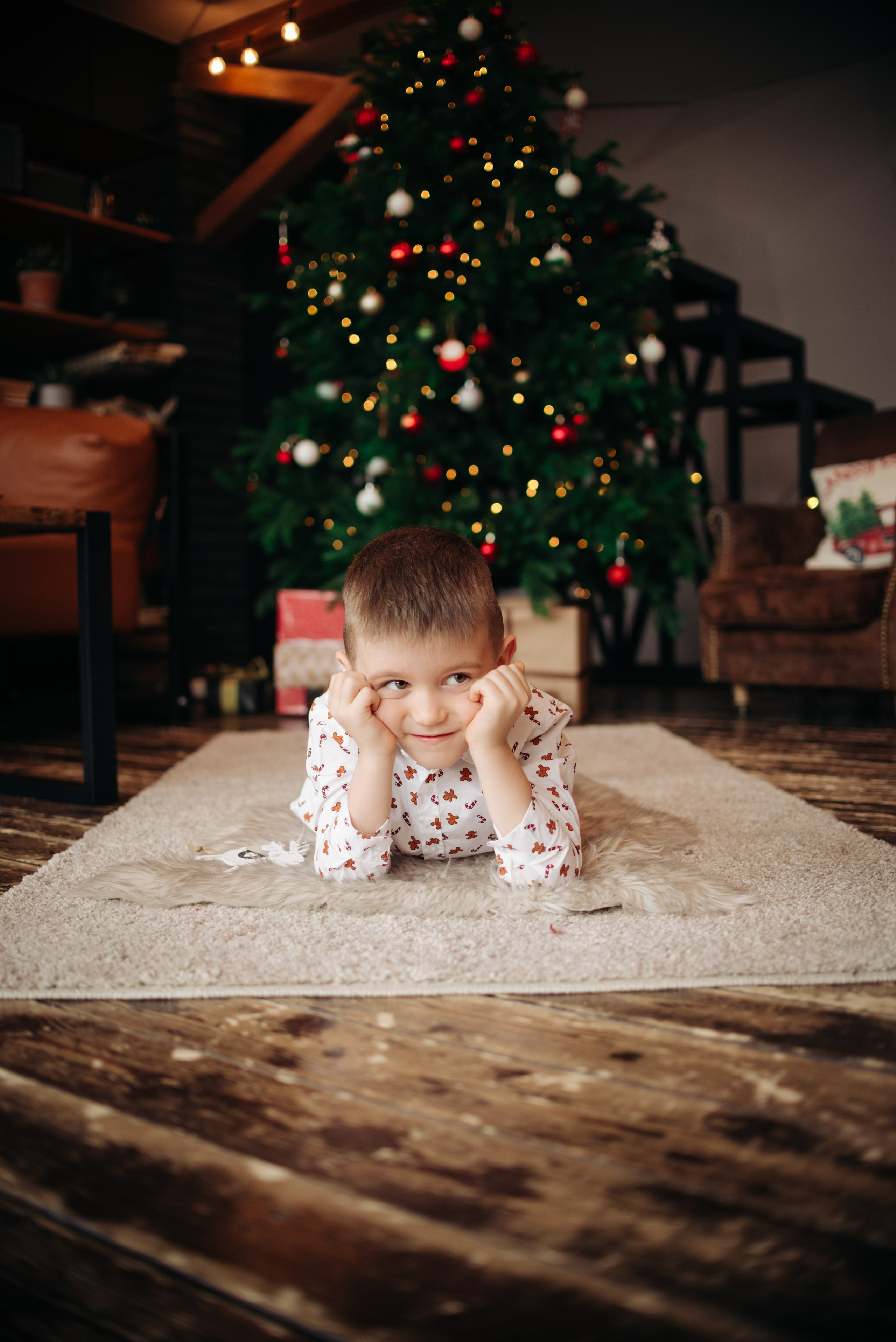 Семейная новогодняя фотосессия для Ани и её мальчиков | Living Room. Фотограф в Самаре | Катерина Гущина
