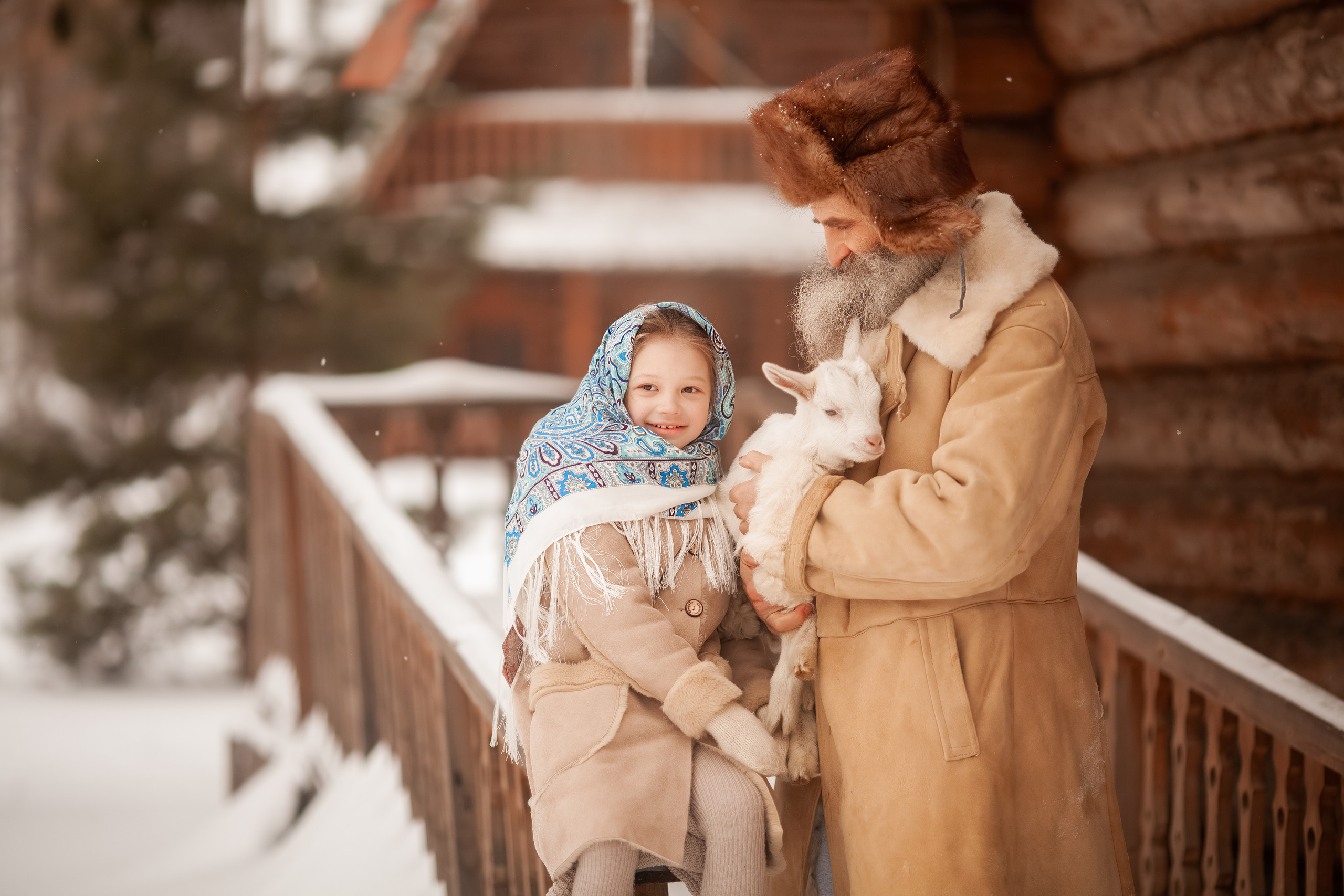 С козленком. Семейный и детский фотограф в Москве Дорогова Екатерина