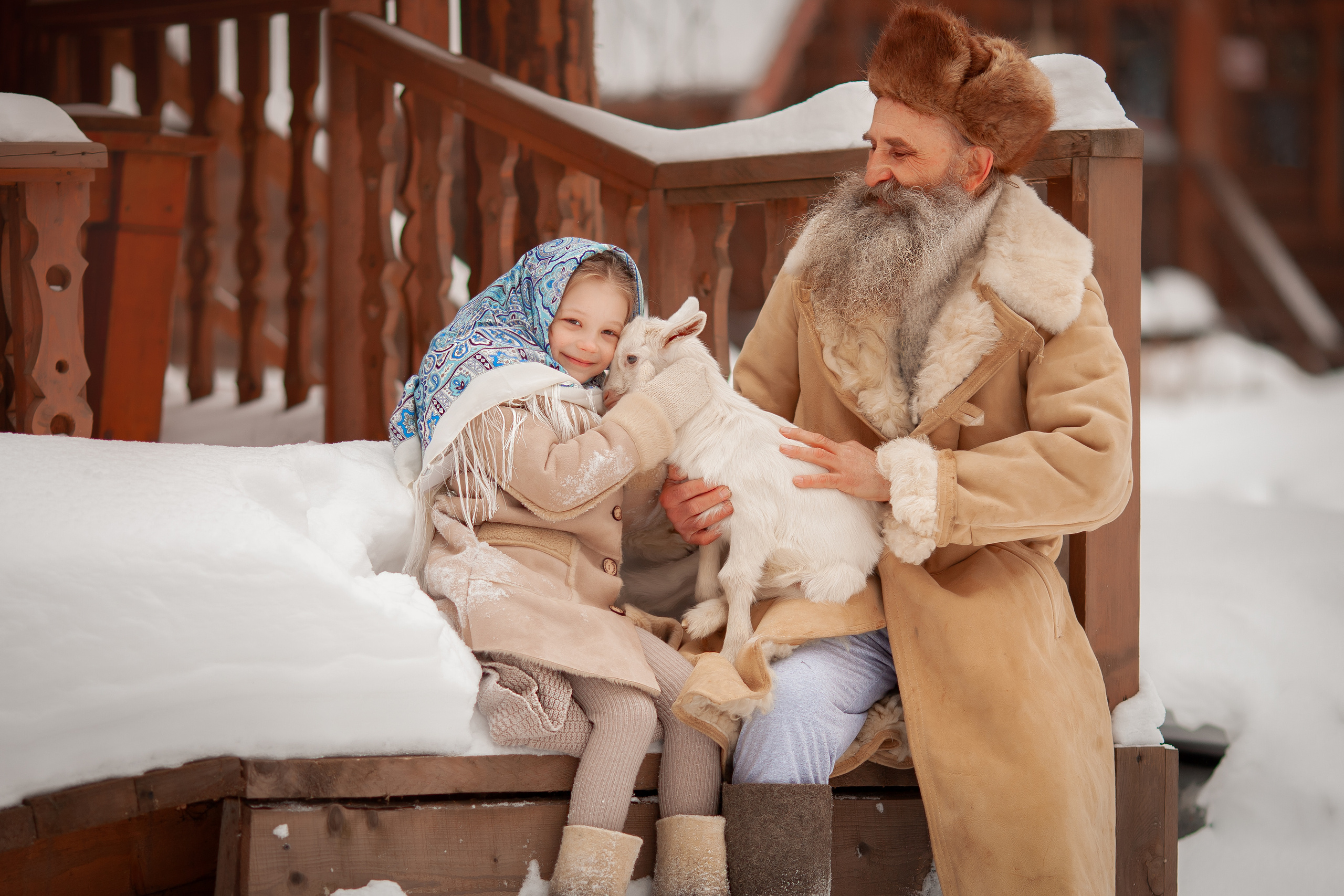 С козленком. Семейный и детский фотограф в Москве Дорогова Екатерина
