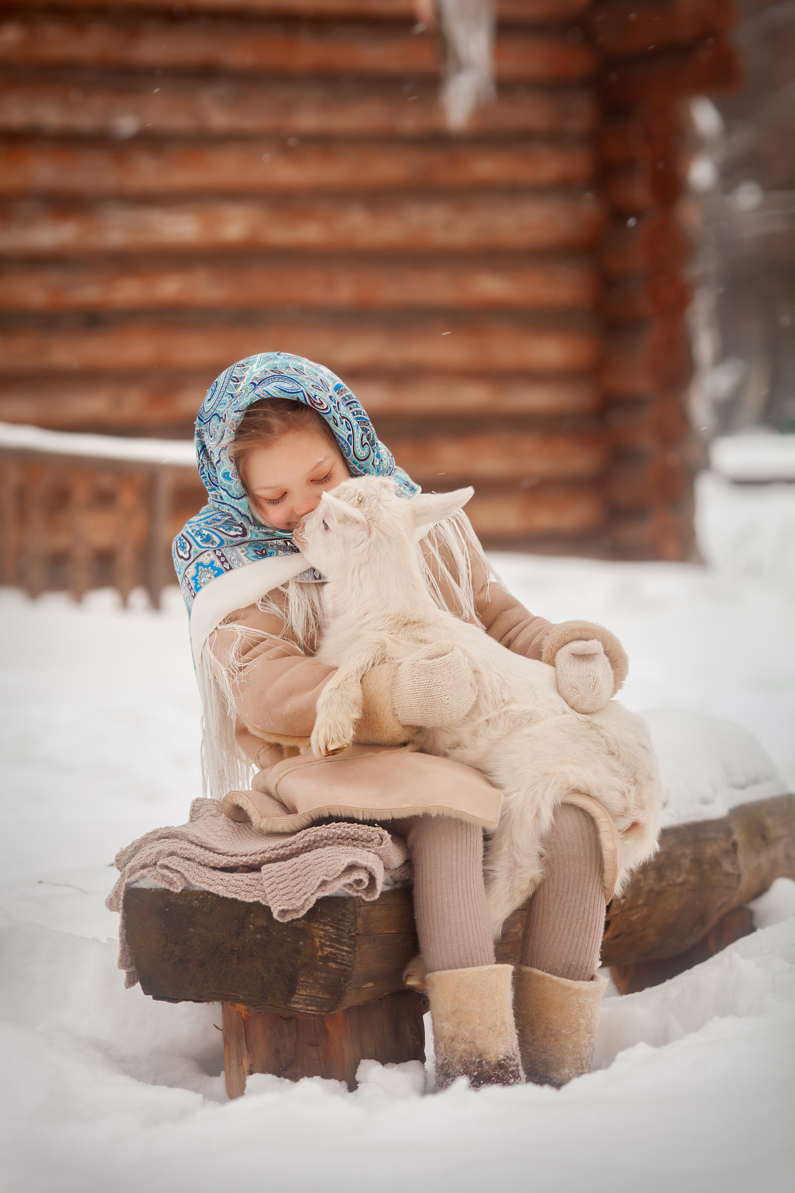 С козленком. Семейный и детский фотограф в Москве Дорогова Екатерина