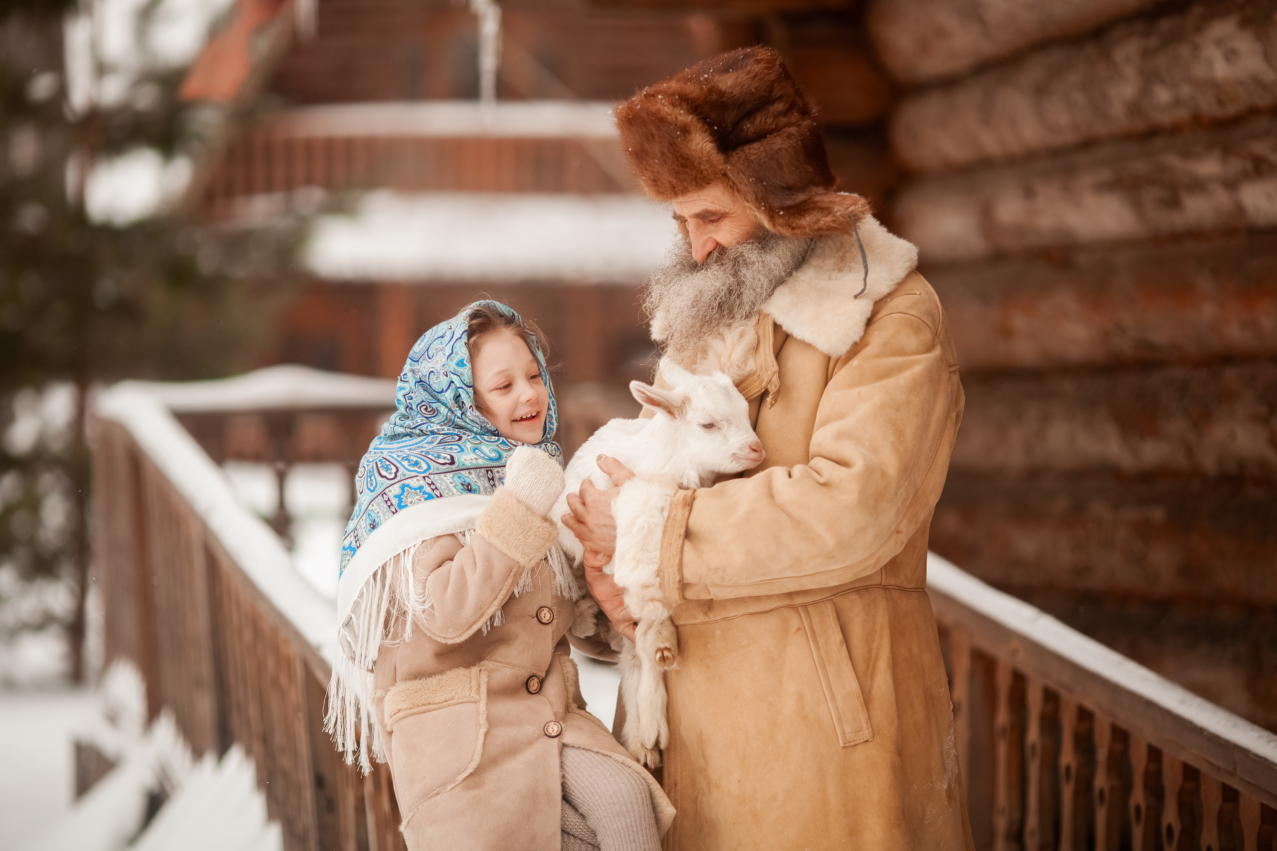 С козленком. Семейный и детский фотограф в Москве Дорогова Екатерина