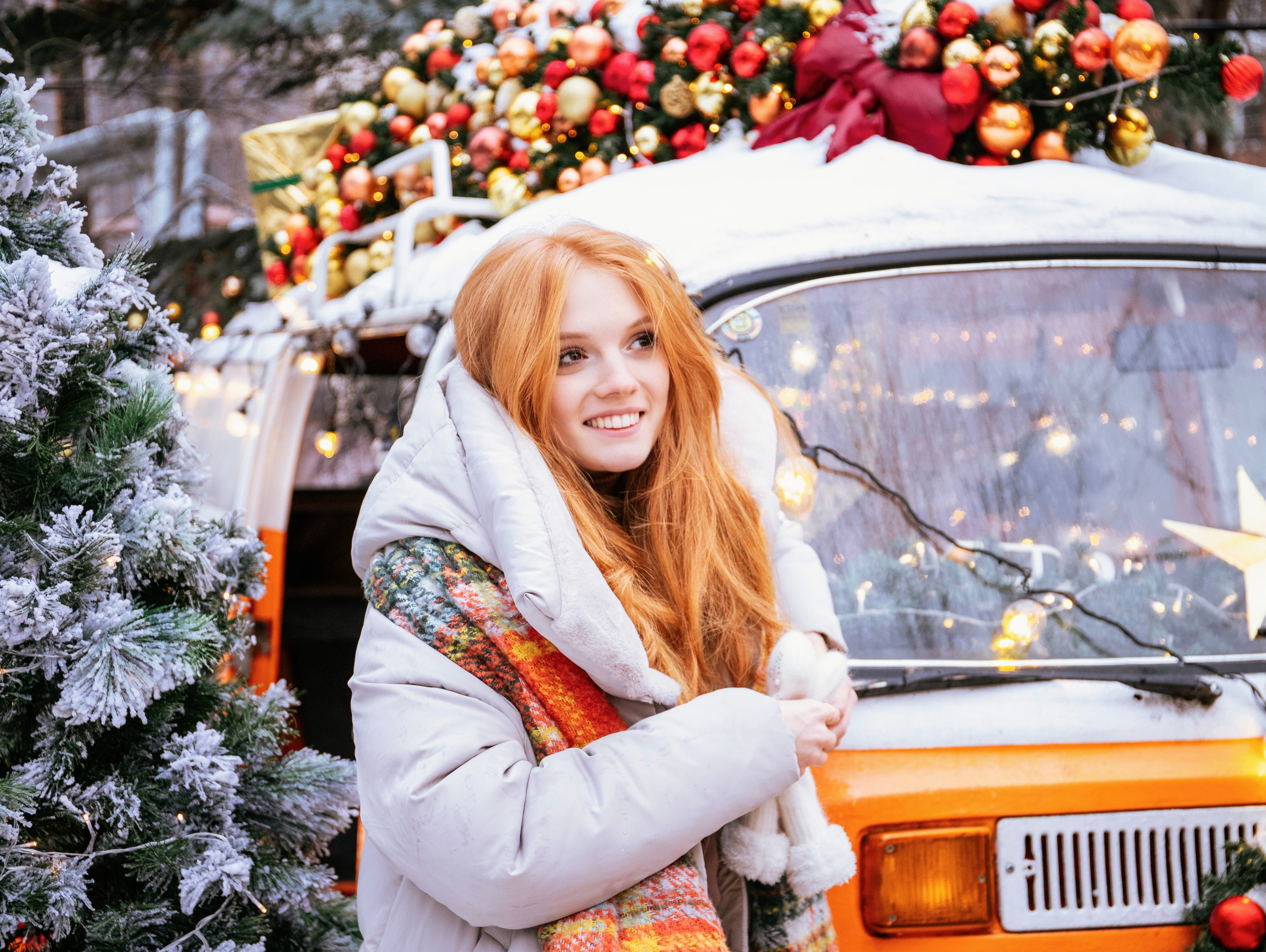 Новогодняя съемка с локацией «автобус». Свадебный и семейный фотограф в Москве Мила Широких