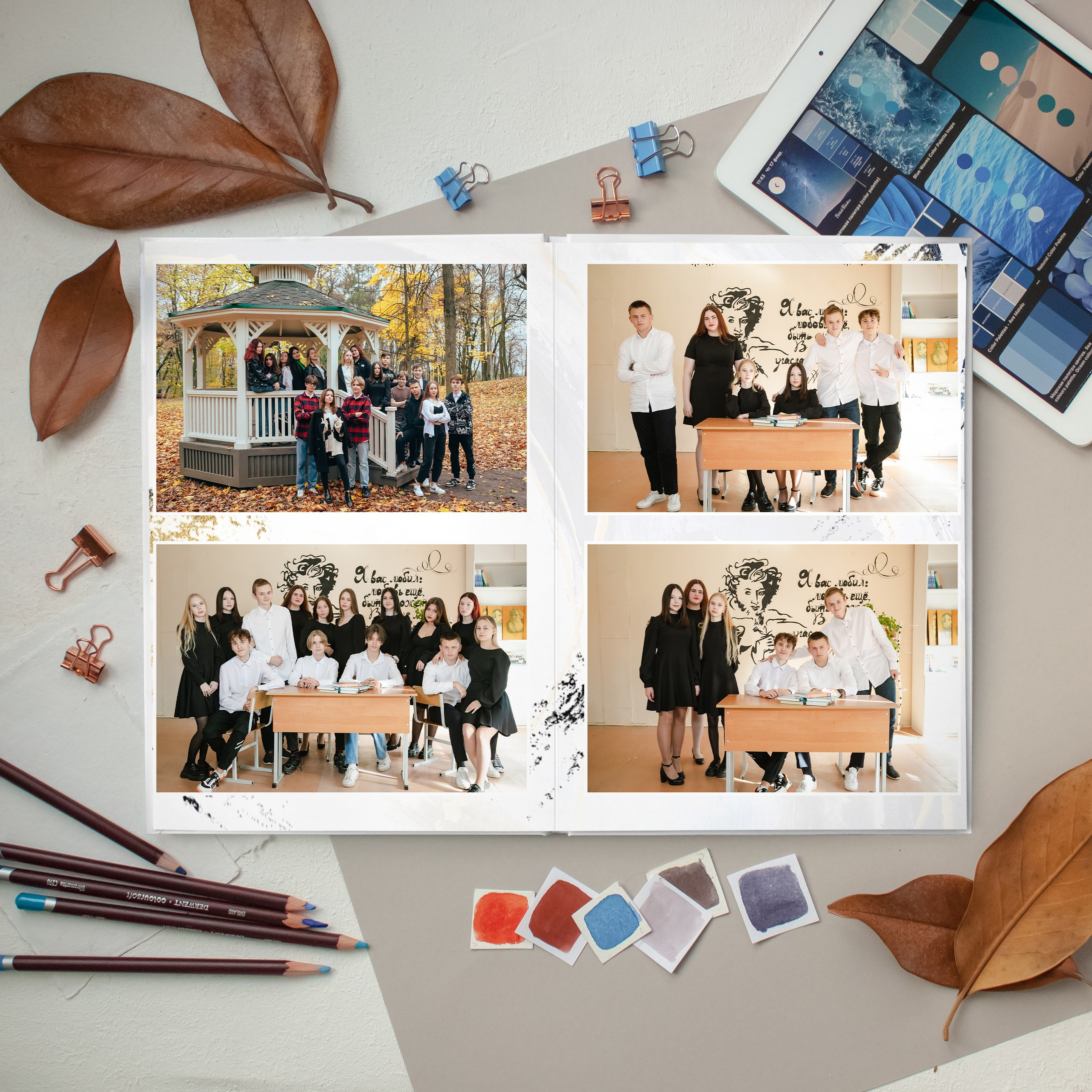 Выпускной альбом для старшей школы 5 разворотов. Выпускные альбомы для детского сада и школы в Москве