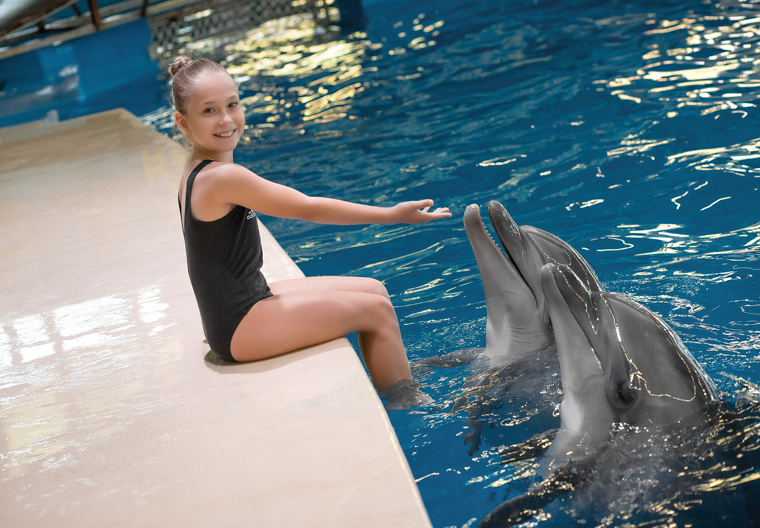 Арина и дельфины. Фотосессия с лошадьми в Нижнем Новгороде