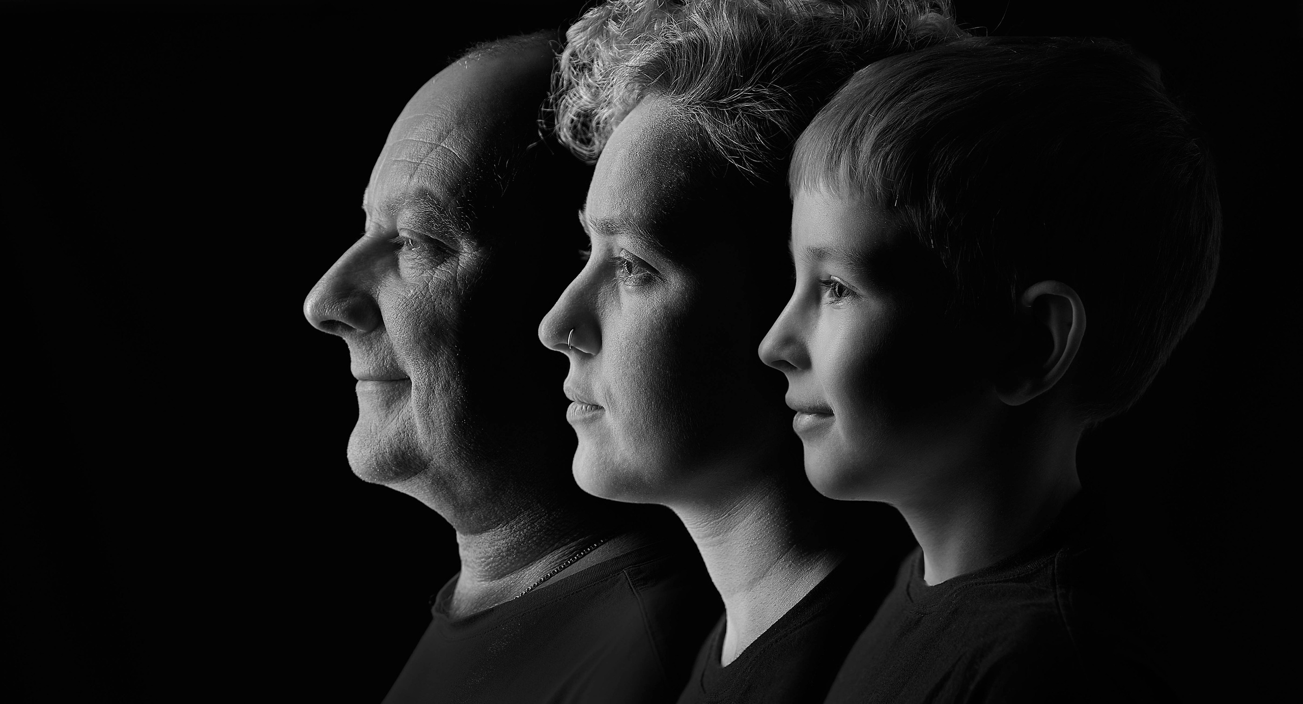 Портрет папы с детьми