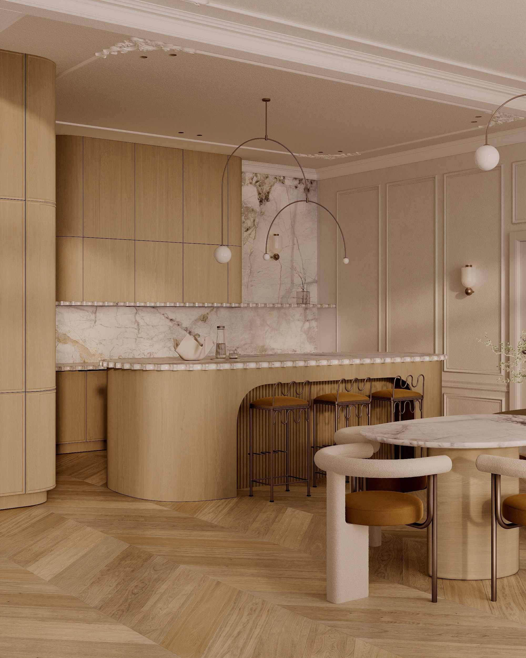 Minimalistic style kitchen. Solovets visualization