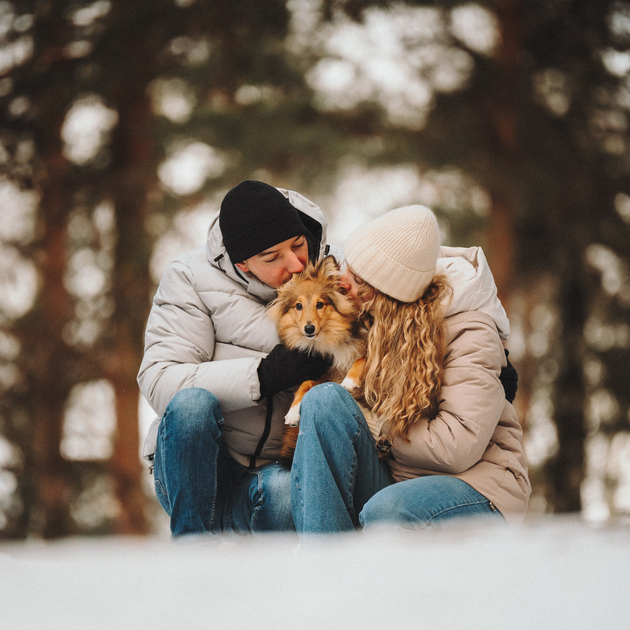 Дарья, Стас и Спика. Семейный фотограф анималист Ананьева Мария — Москва