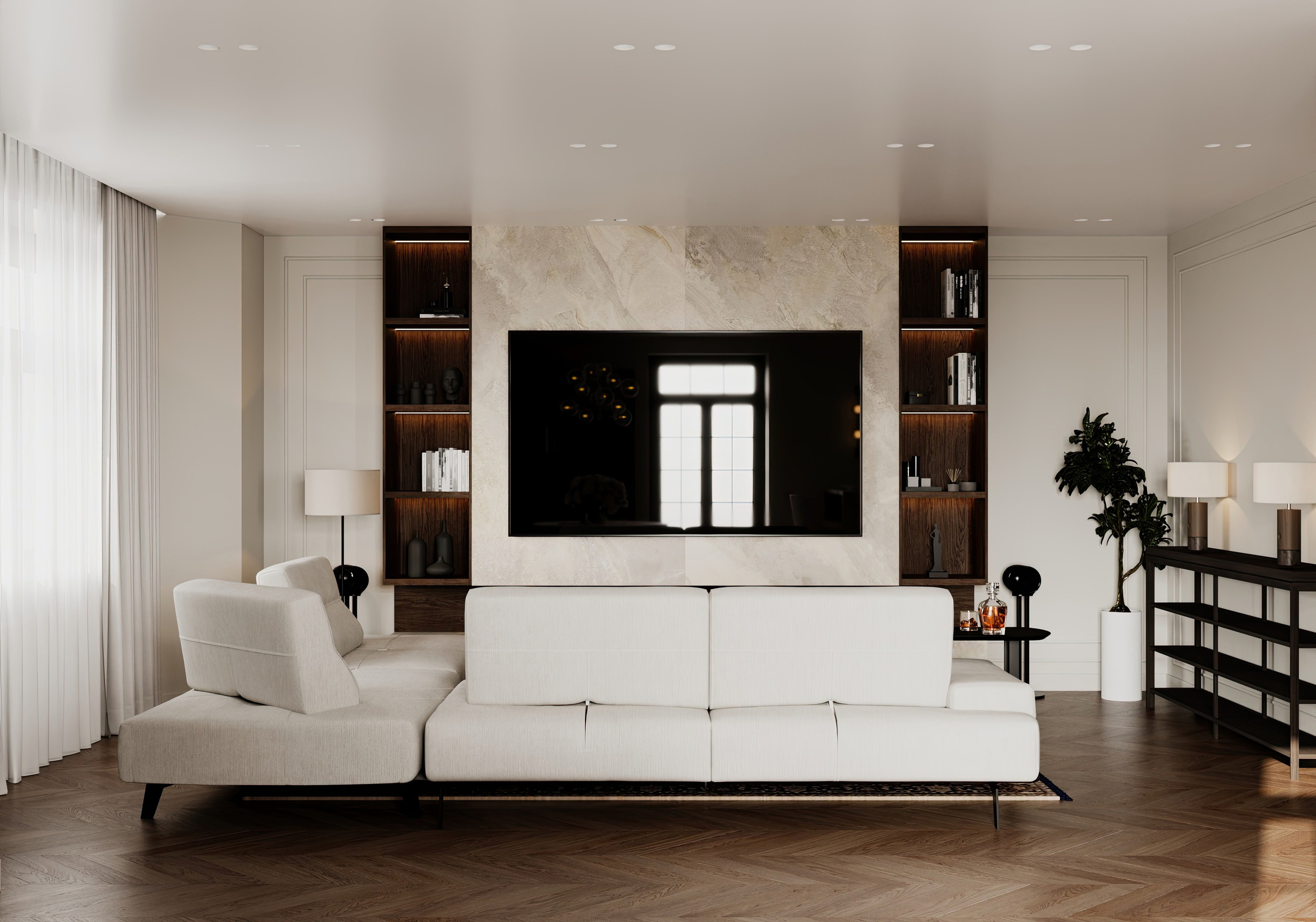 Полянка кухня-гостиная-прихожая-коридор. Визуализатор Векшина Елена