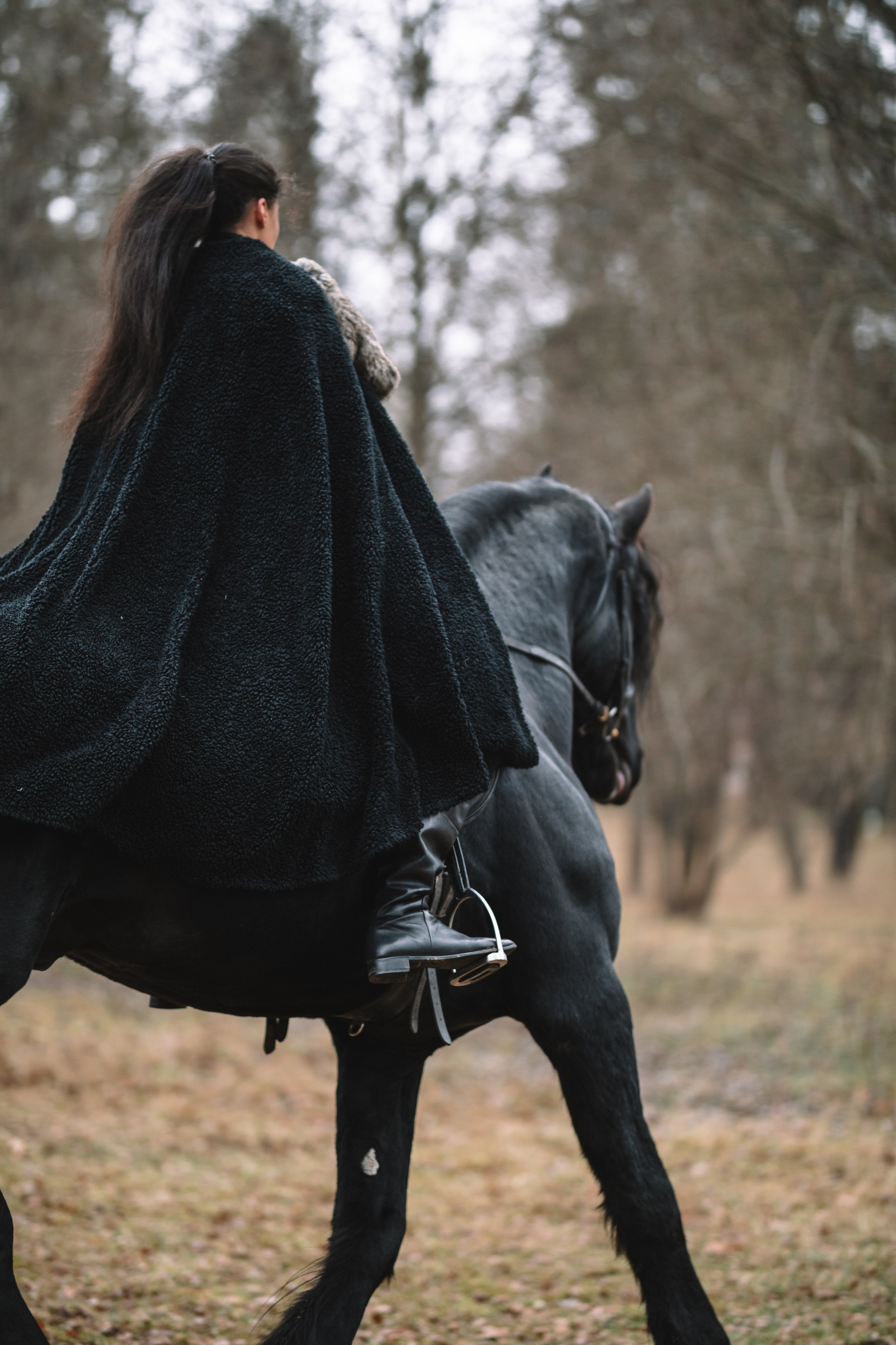 Наташа с фризом в костюме викинга. Фотосессии с лошадьми