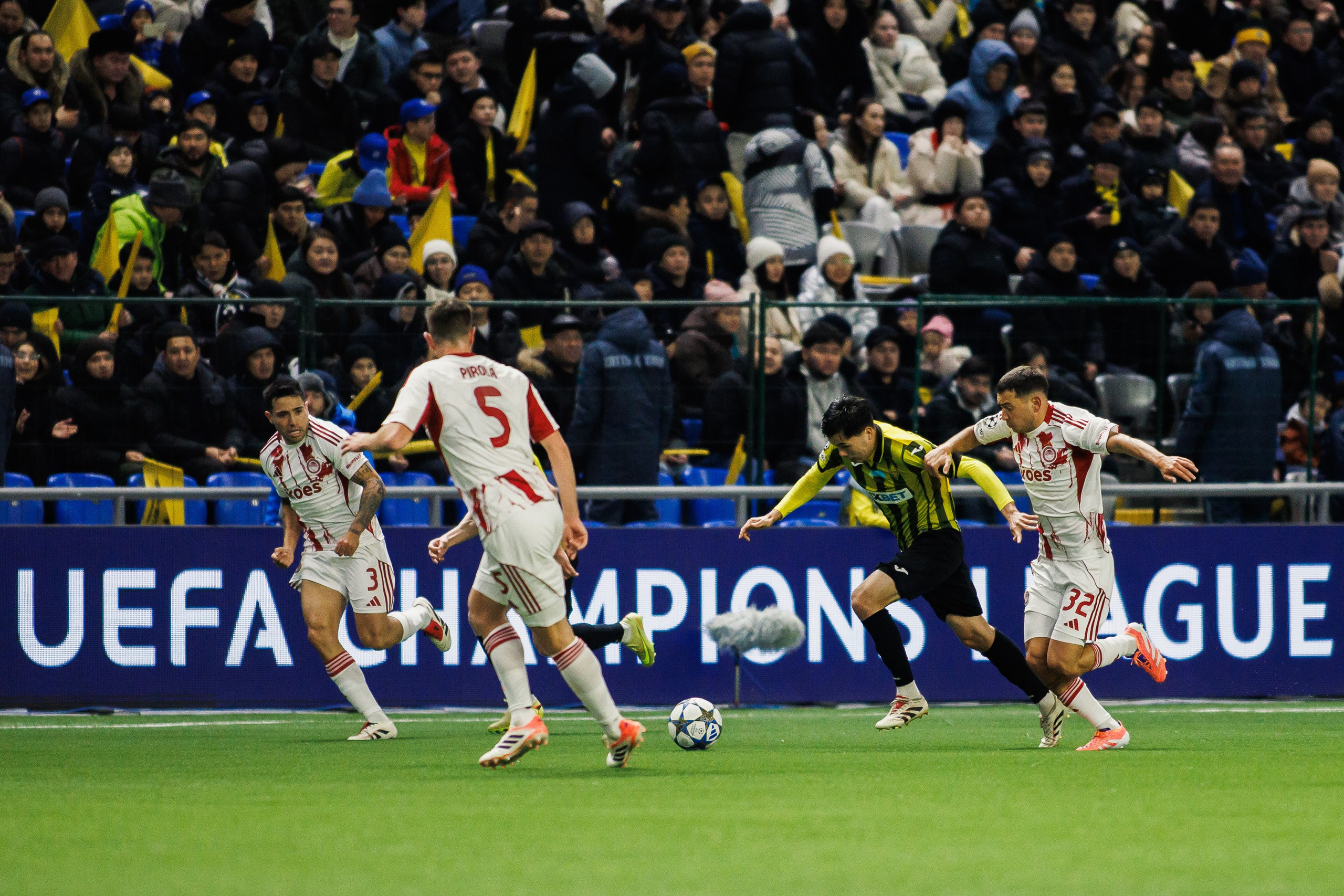 UEFA Champions League 25/26 Kairat — Olympiacos. Photographer Danil Aykin