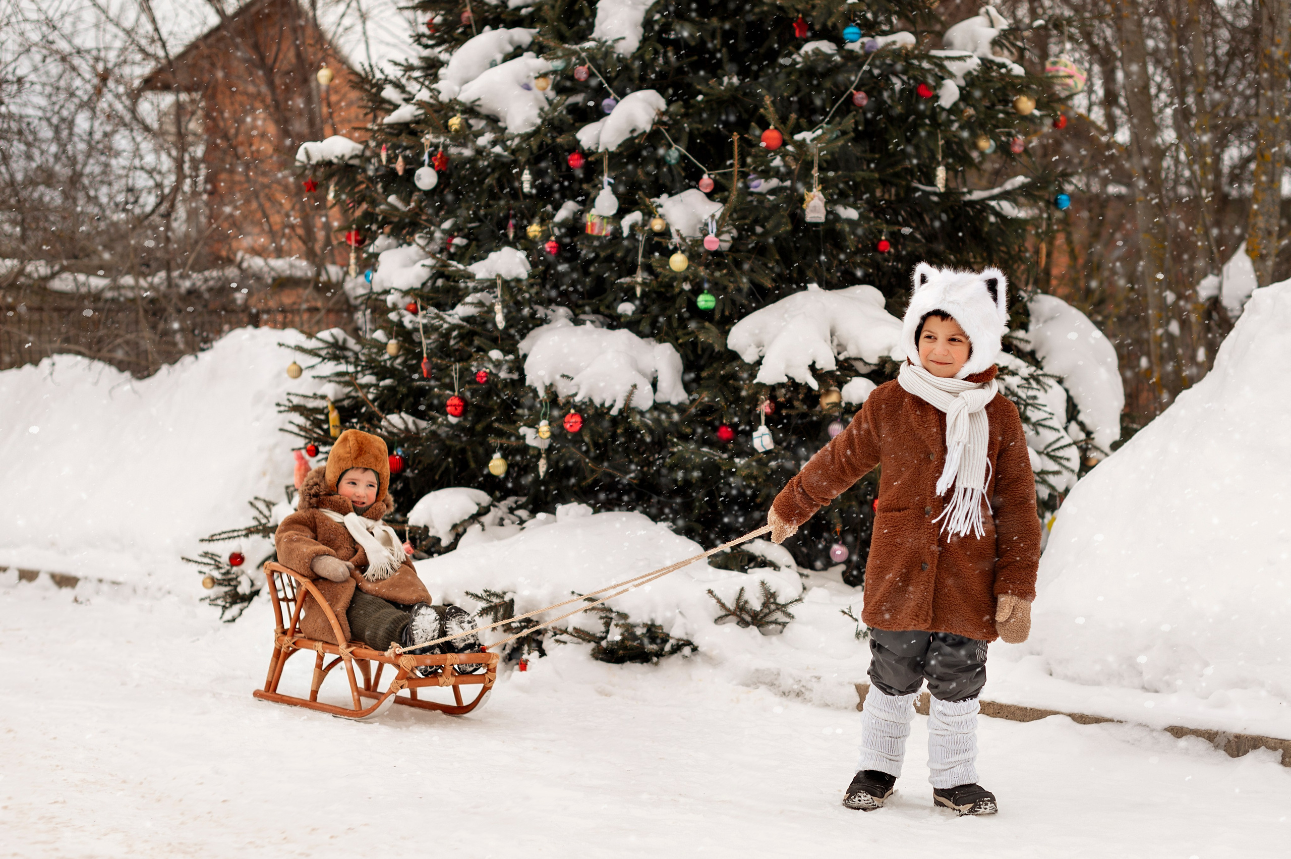 Новогодняя деревенская ретро история. Детский и семейный фотограф г. Москва Оксана Катаджи