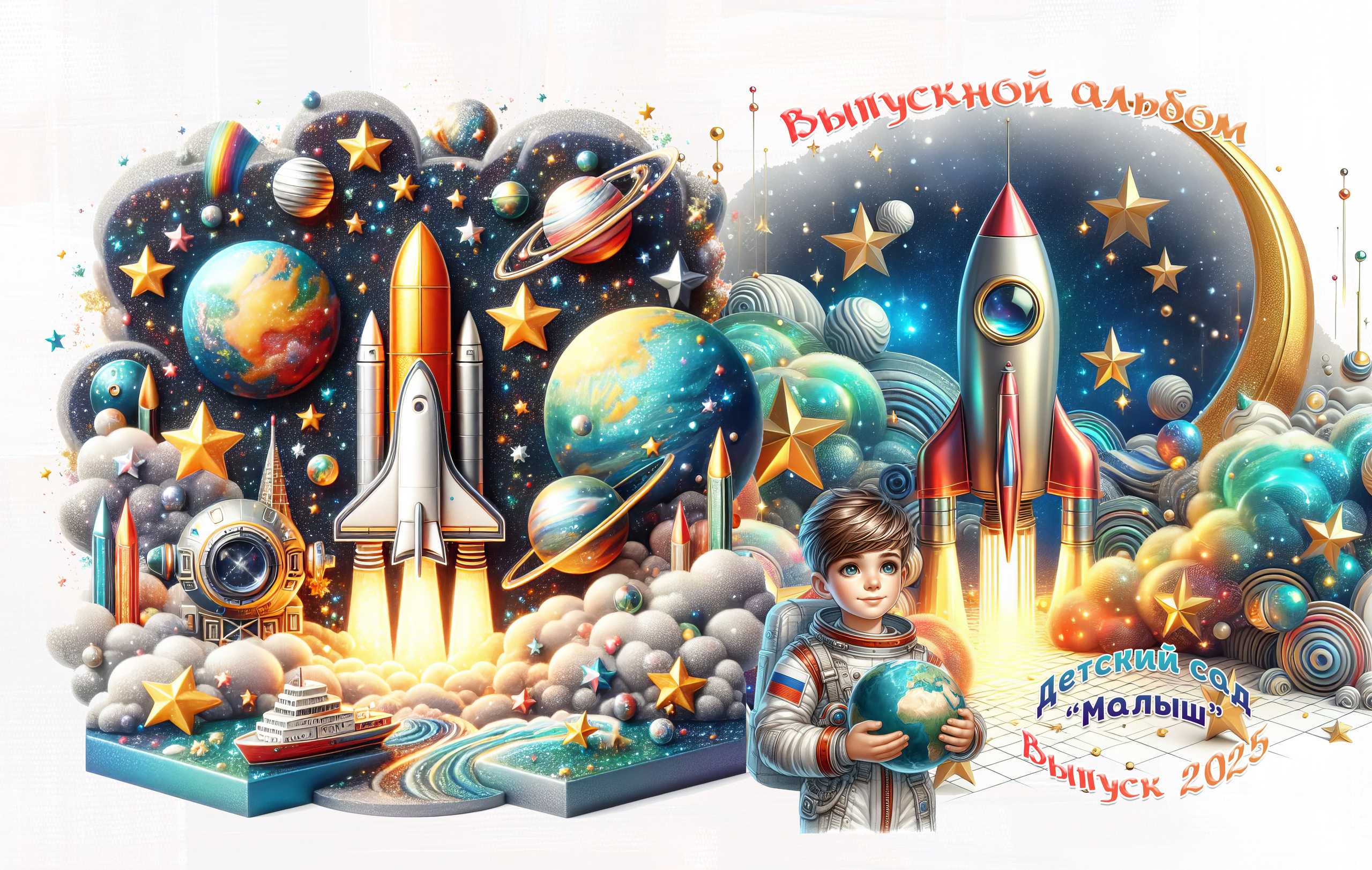 АЛЬБОМ 4 разворота. Макет «Космос». Childrenfoto.ru