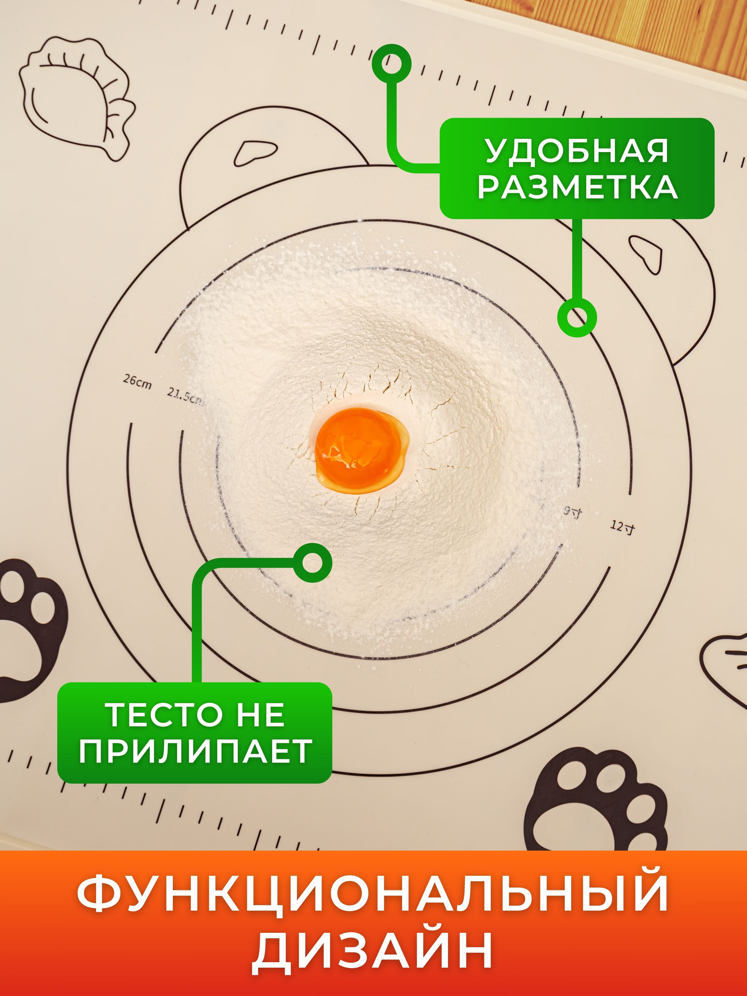 Инфографика для маркетплейсов: силиконовый коврик для выпечки. Маркетолог в Москве, специалист по коммуникациям и рекламе Аня Смоляга