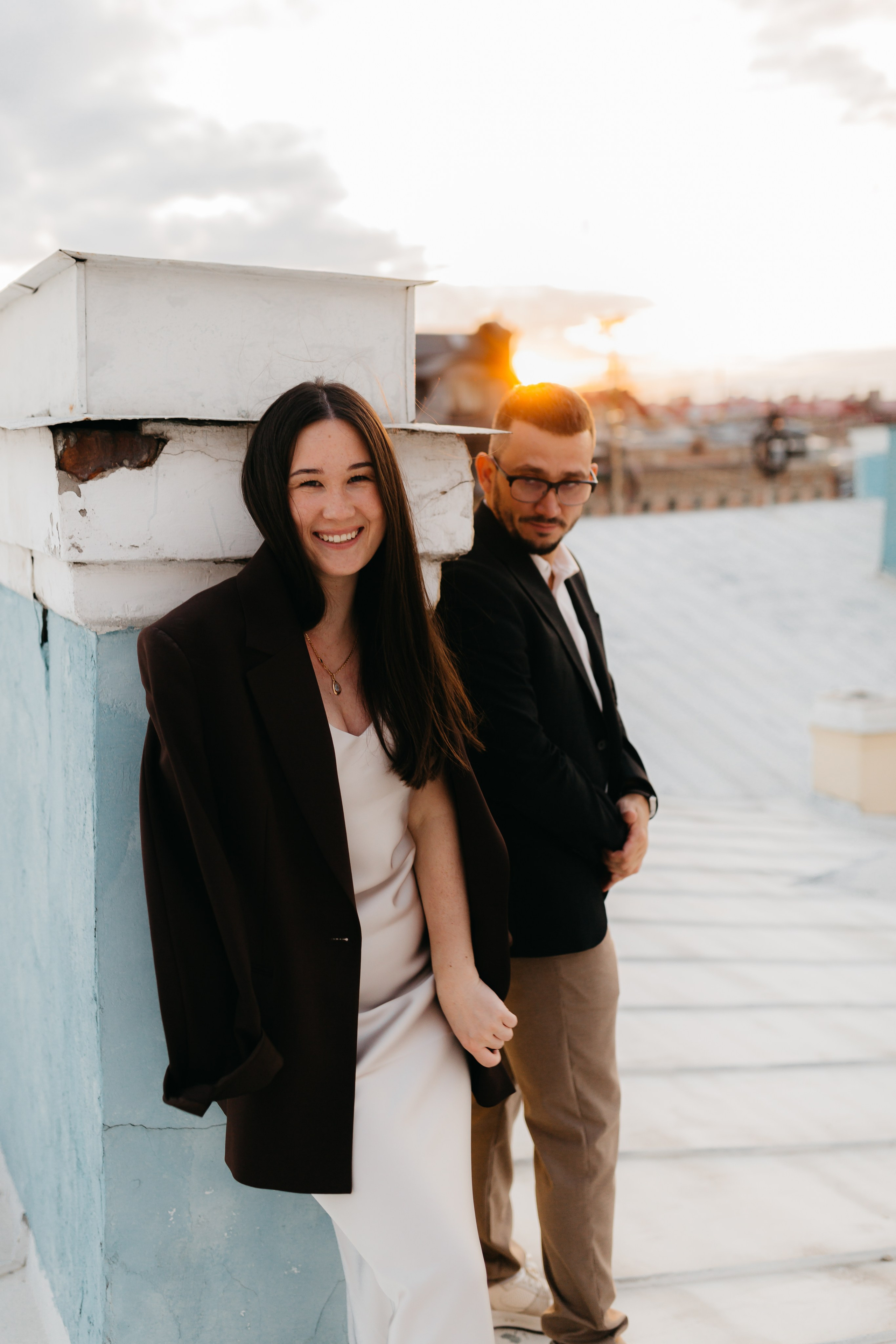 LoveStory на крышах Питера. Фотограф Санкт-Петербург Князева Елизавета