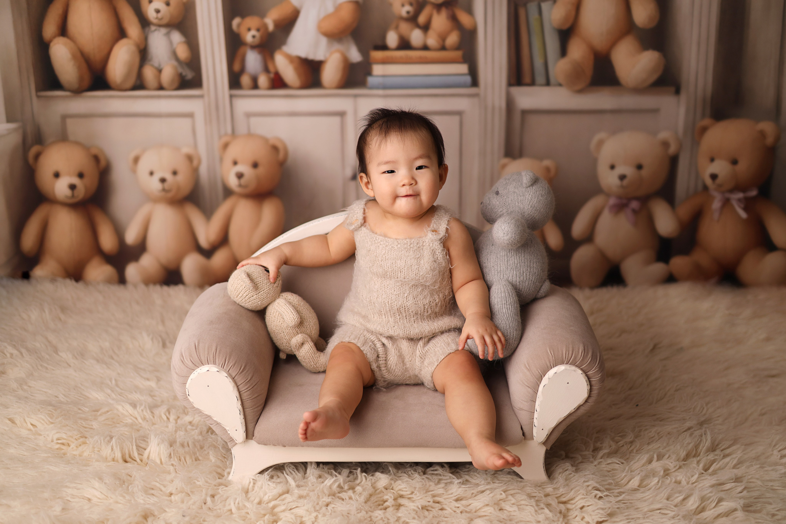 Фотосъемка одного годика Валерии. Фотограф новорожденных Москва. Ньюборн фотограф Москва