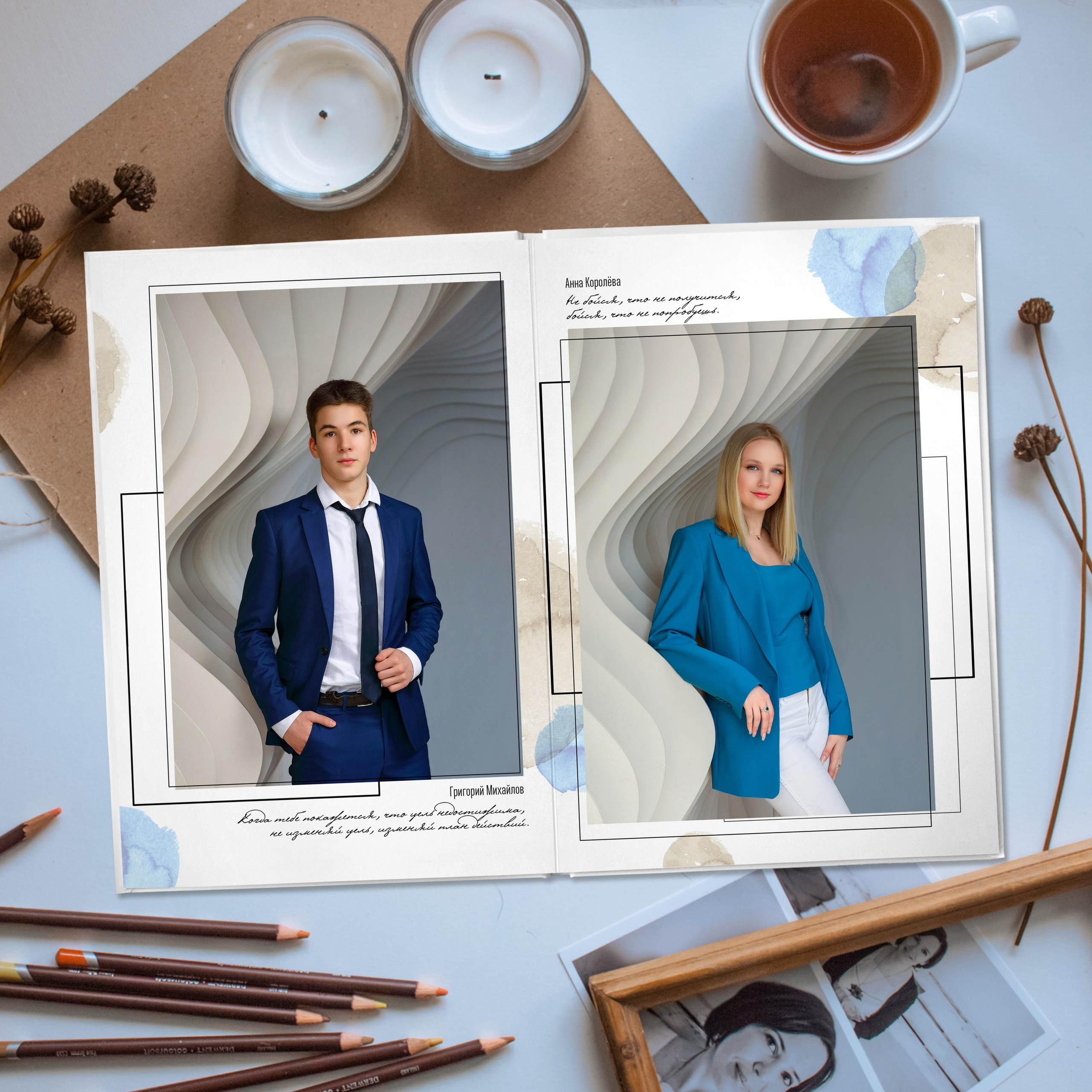 Большой выпускной альбом для 11 класса. Первенцева Елена. Школьный фотограф в Москве и МО