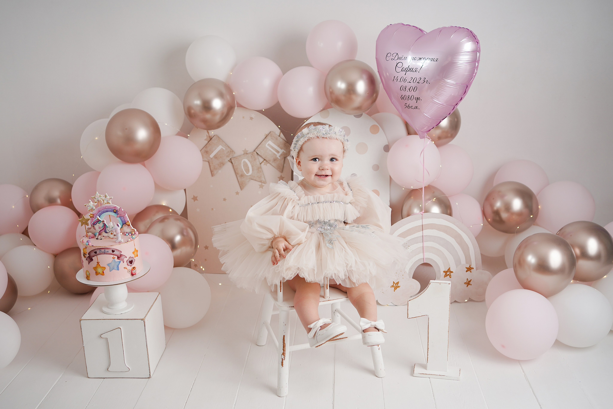 Детская фотосессия Первый год для девочек. Детский фотограф и фотограф новорожденных в Калининград Оксана Иваний