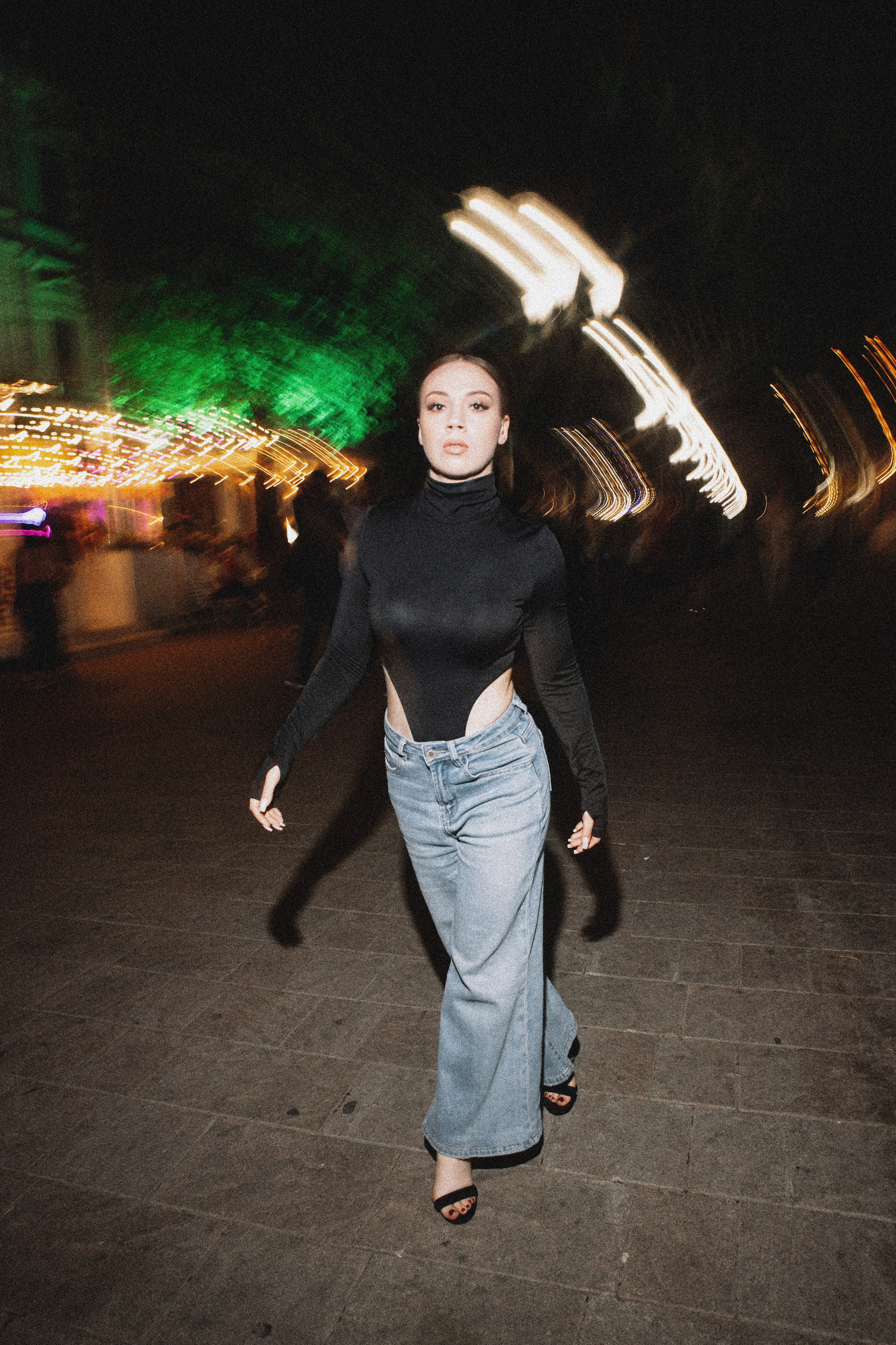 Александра и ночные огни Почтовой. Свадебный и семейный фотограф Исаев Давид