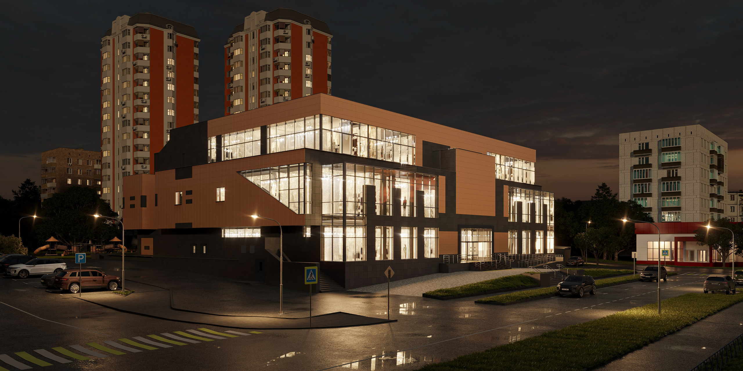 Торговый Центр, Солнцево. 3D визуализация интерьера и архитектурной среды