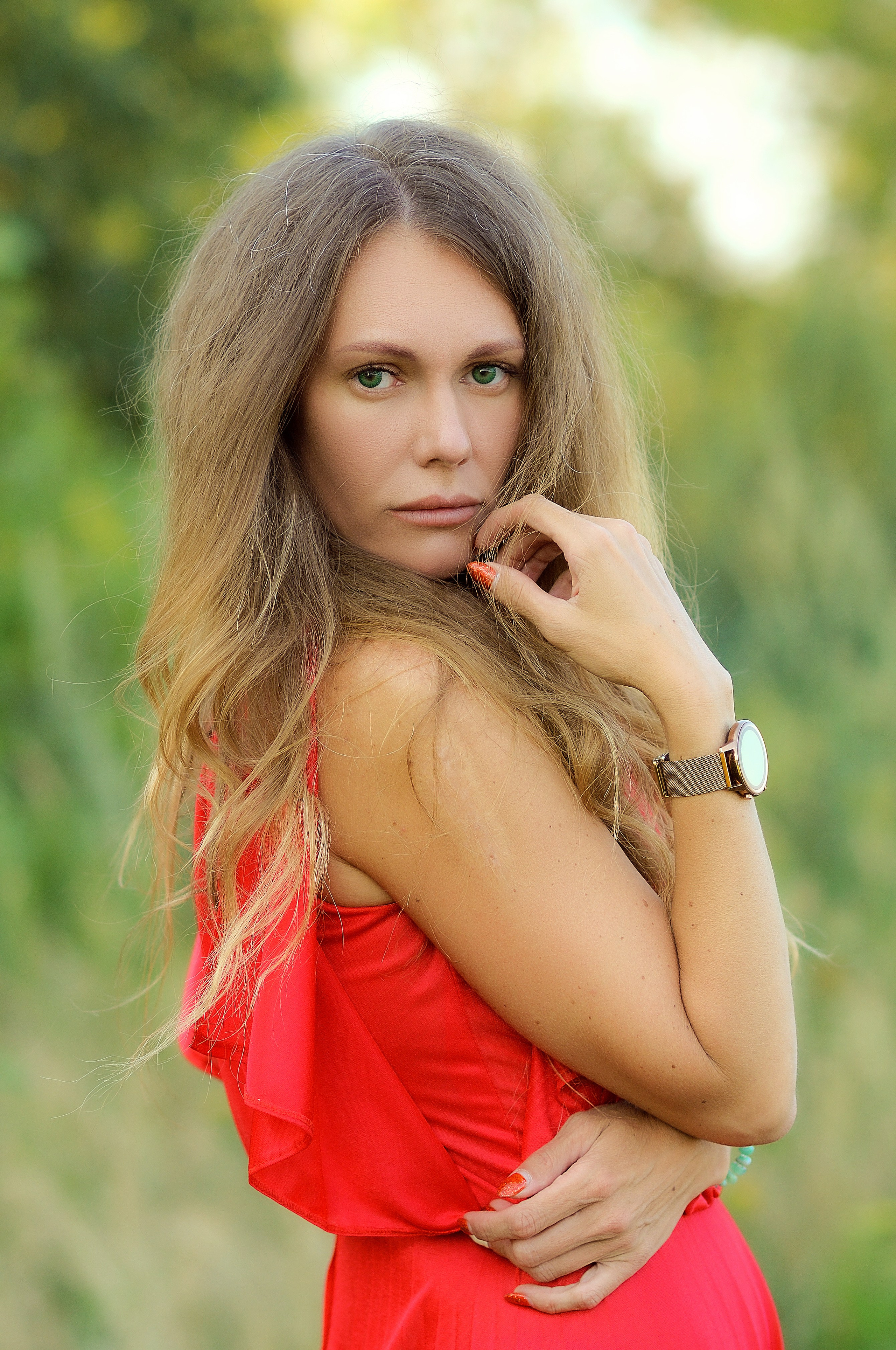 Портретная фотосессия на природе на закате