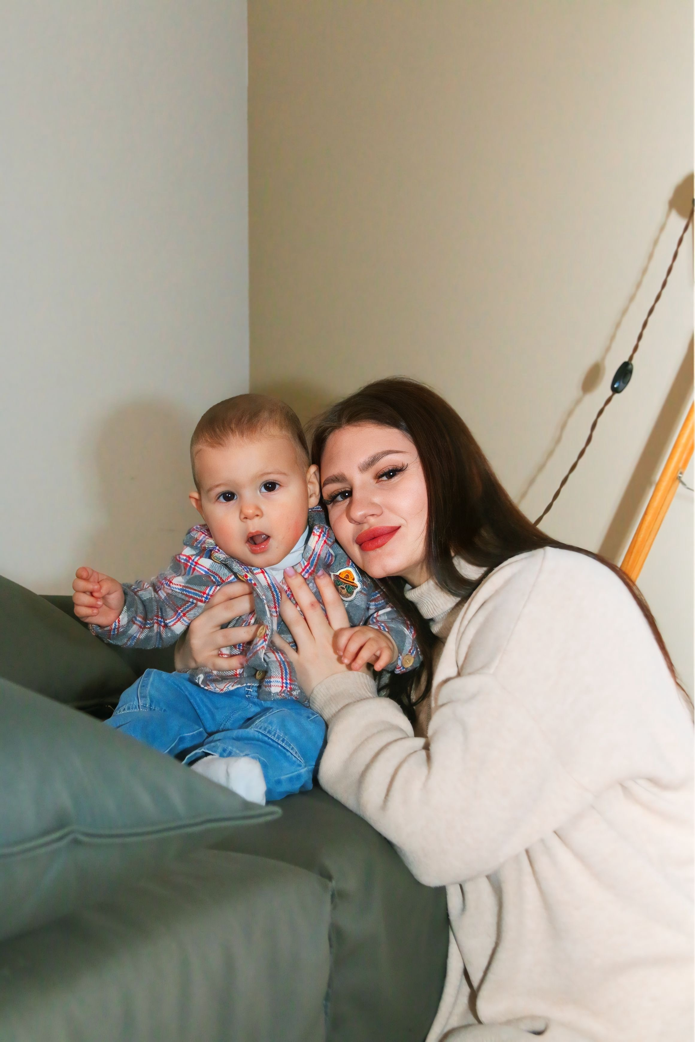 Новогодняя фотосессия мамы с сыном