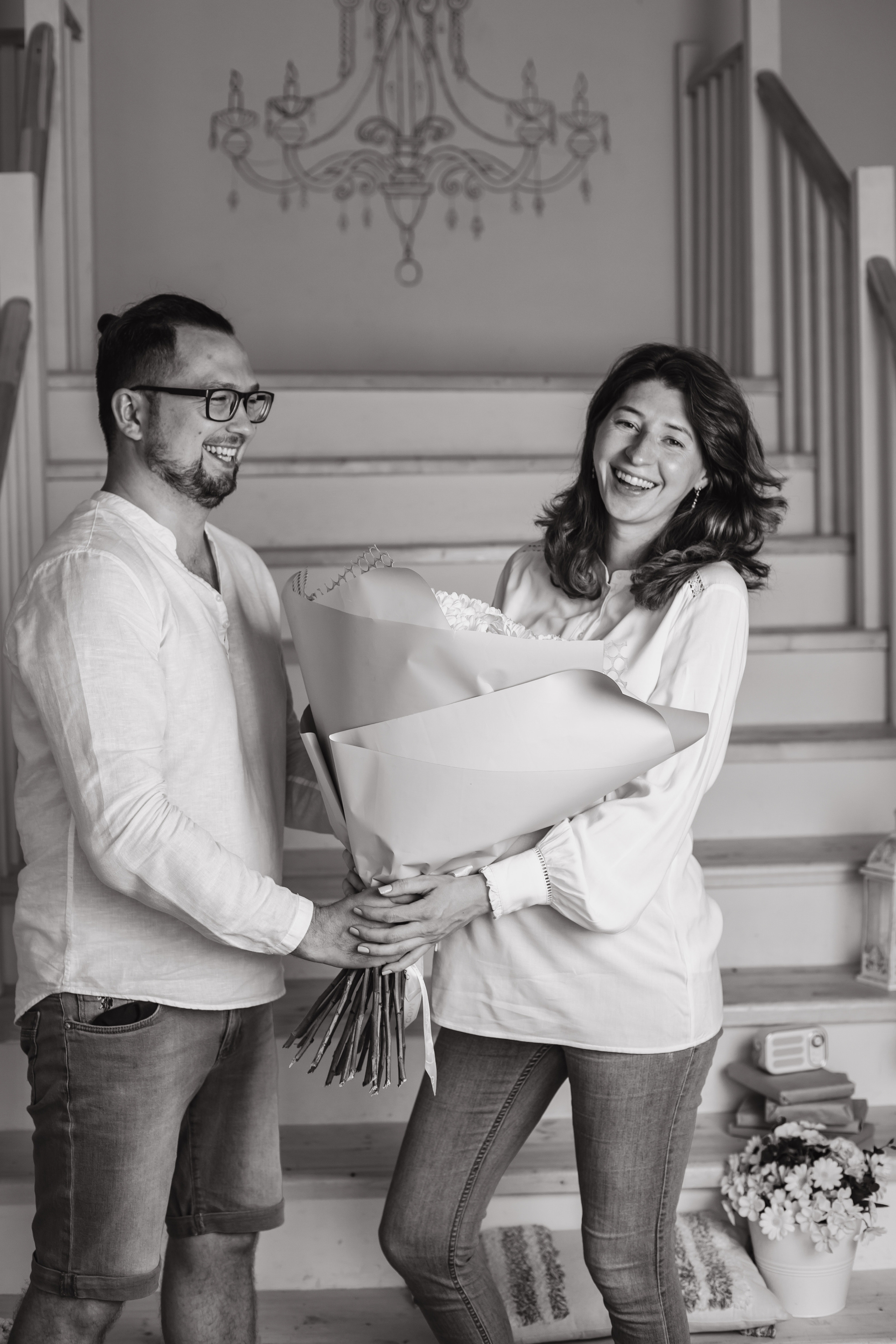 Мария с семьей в студии. Elena Sova — семейный и женский фотограф в Санкт-Петербурге